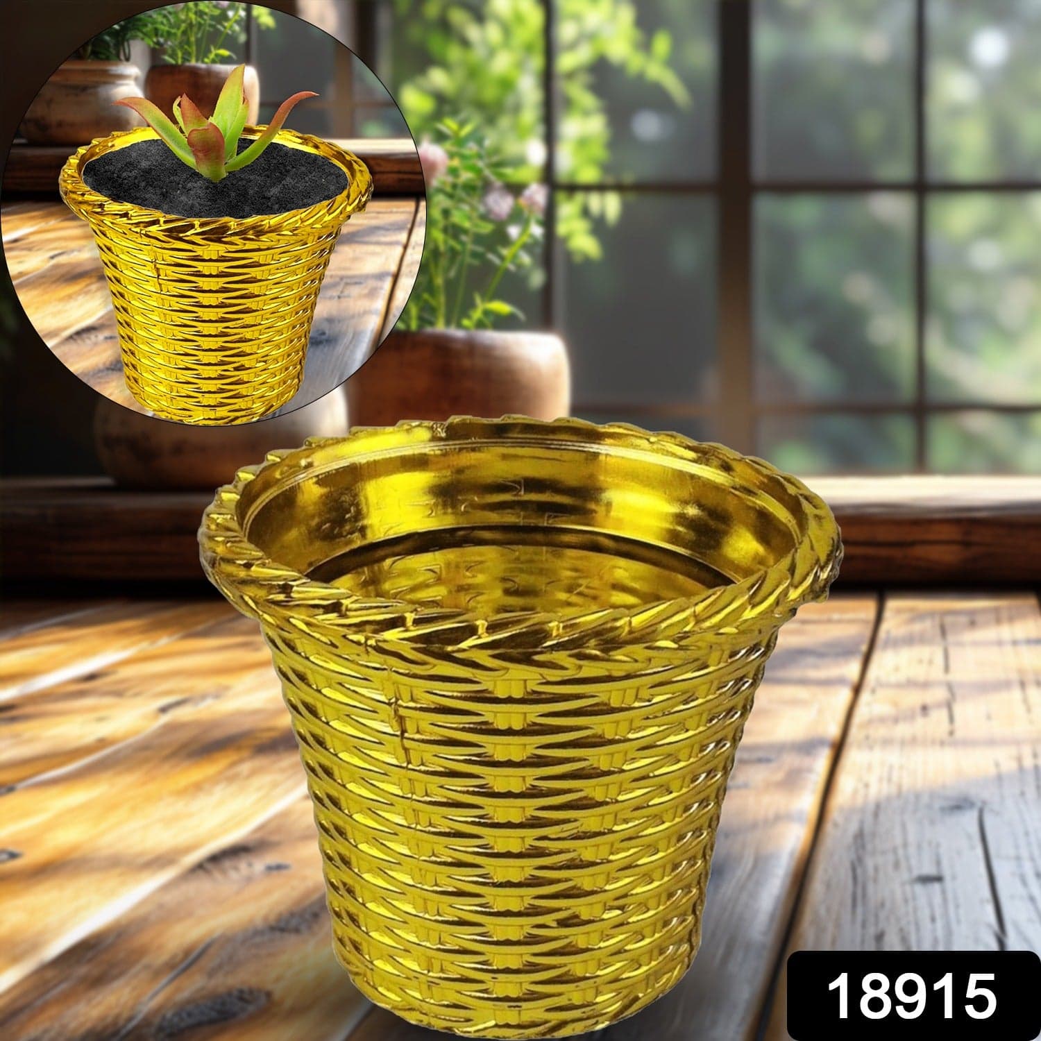 Plastic Flower Valencia (Pot) Home and Outdoor (1 Pc) thumbnail 2