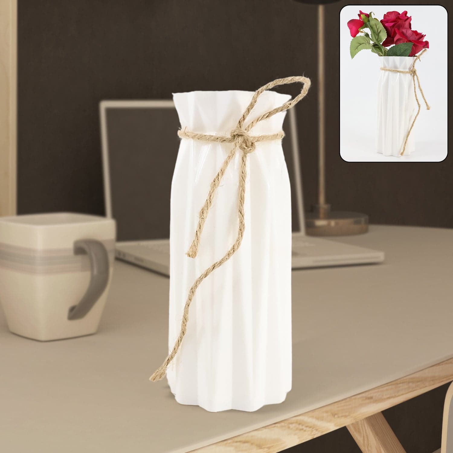 Plastic Vase / Pot - Elegant Design-Ideal Gift for Friends and Family (1 Pc) thumbnail 1