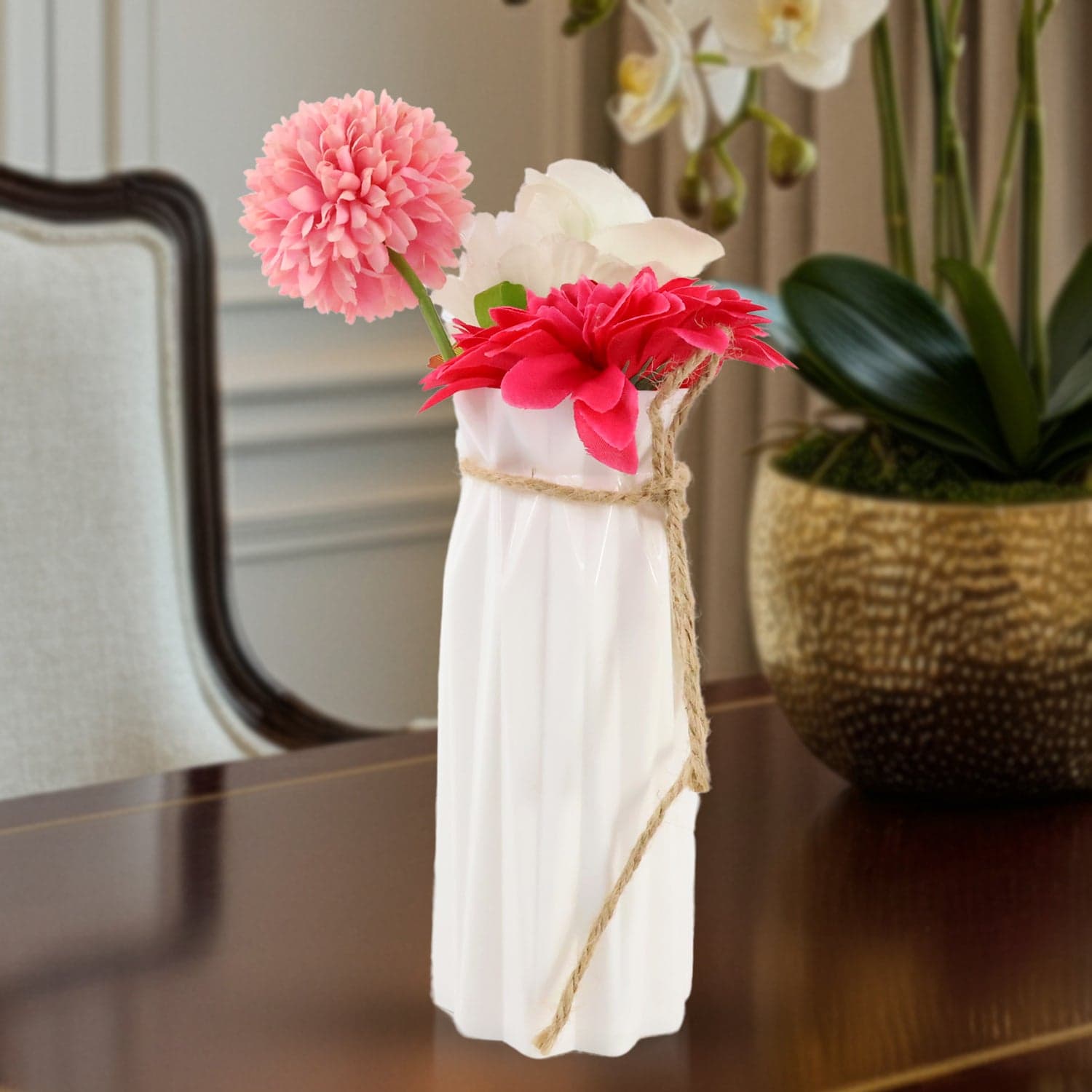 Plastic Vase / Pot - Elegant Design-Ideal Gift for Friends and Family (1 Pc) thumbnail 3