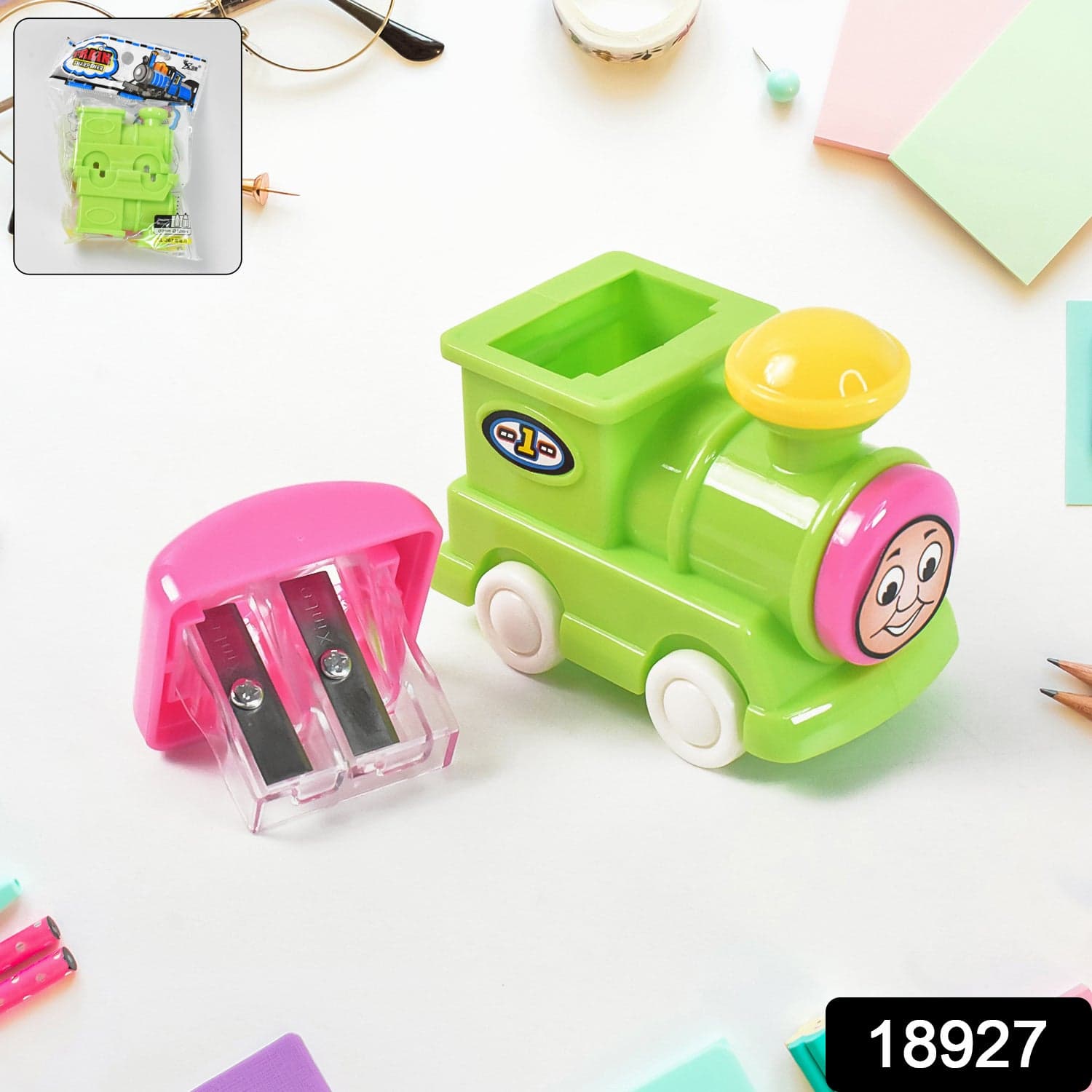 Train Double Hole Pencil Sharpener (1 Pc) thumbnail 2