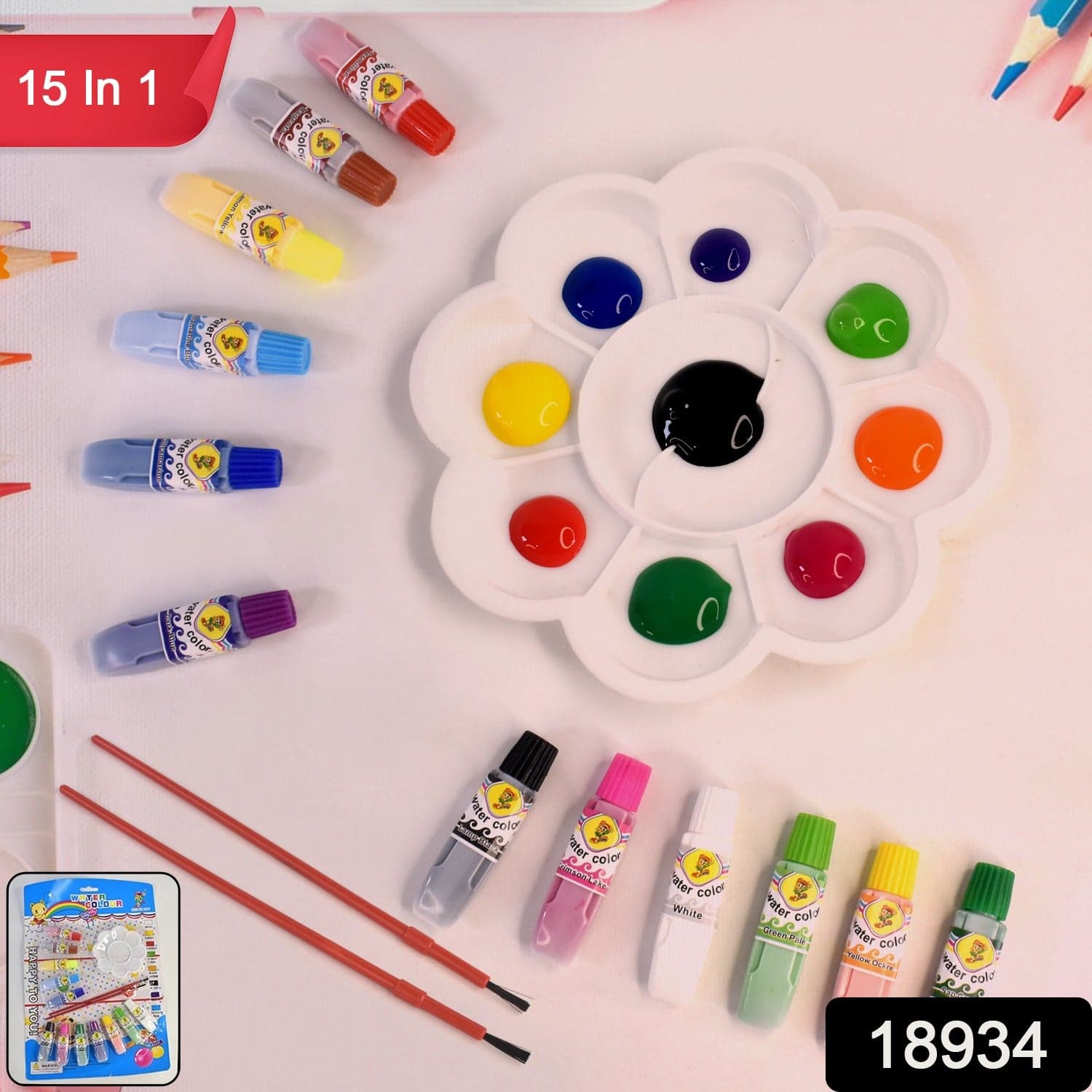 15 In 1 Water Colour Kit for Kids B-day Return Gift (1 Set) thumbnail 2
