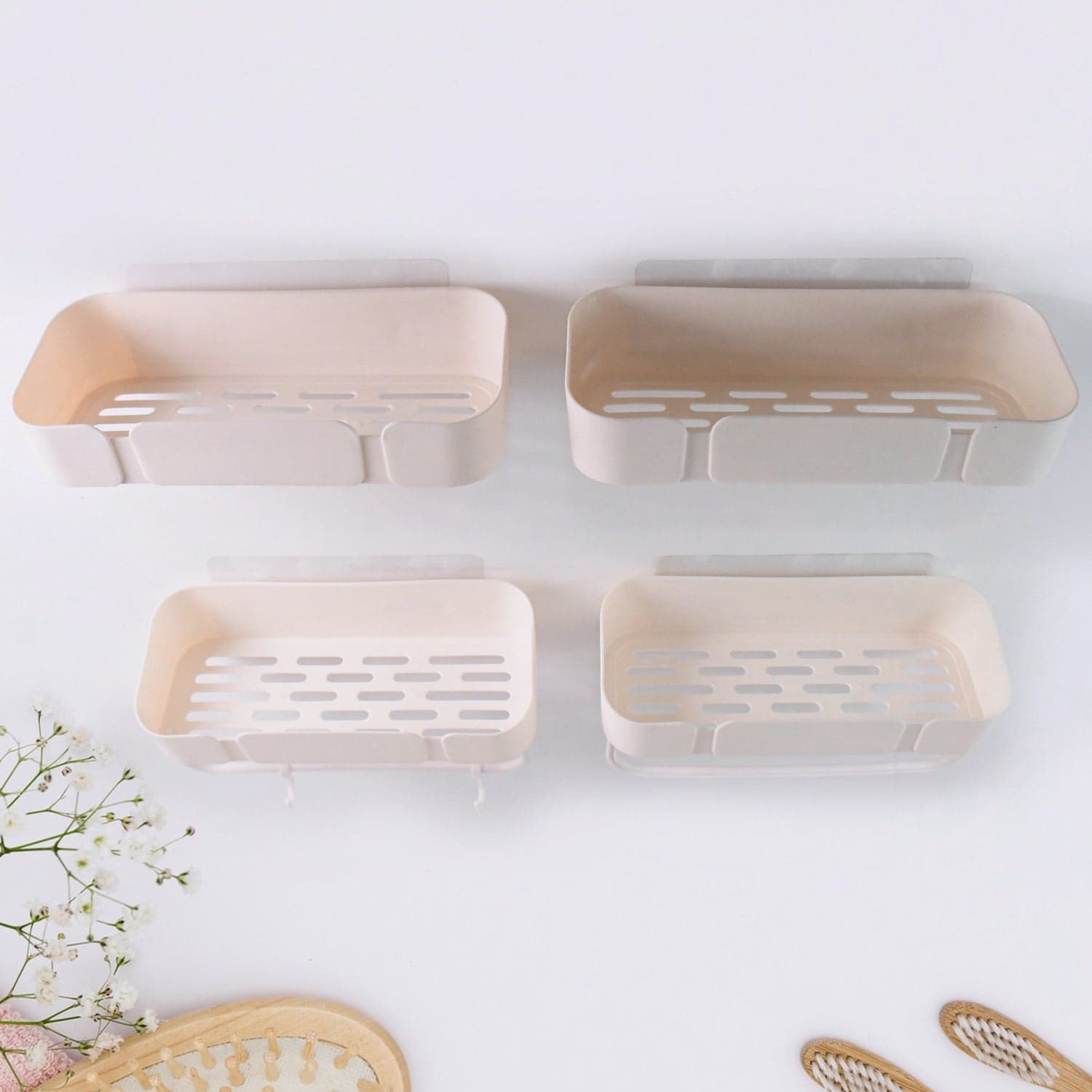 Multipurpose Kitchen Bathroom Wall Corner Shelf Rack (4 Pcs Set) thumbnail 4