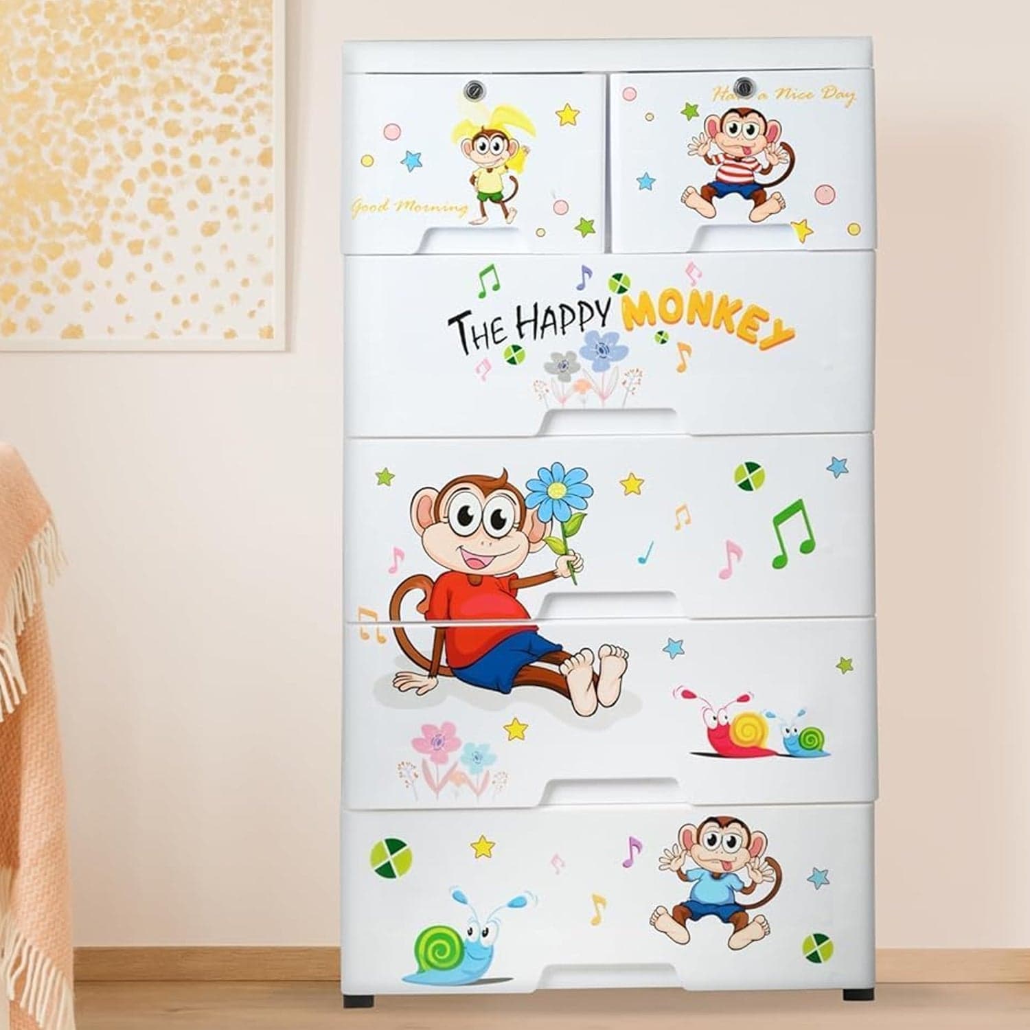 Kid's Plastic Chest of 6 Drawers, Multi-Purpose Storage Organizer/Wardrobe for Kids thumbnail 3