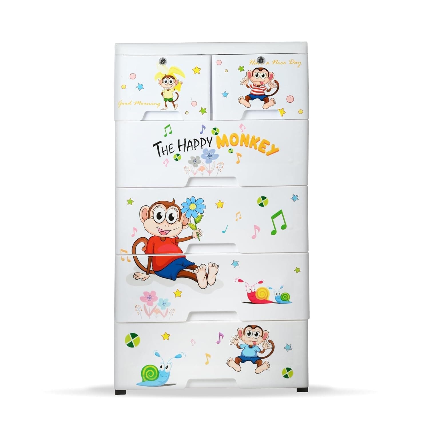 Kid's Plastic Chest of 6 Drawers, Multi-Purpose Storage Organizer/Wardrobe for Kids thumbnail 4