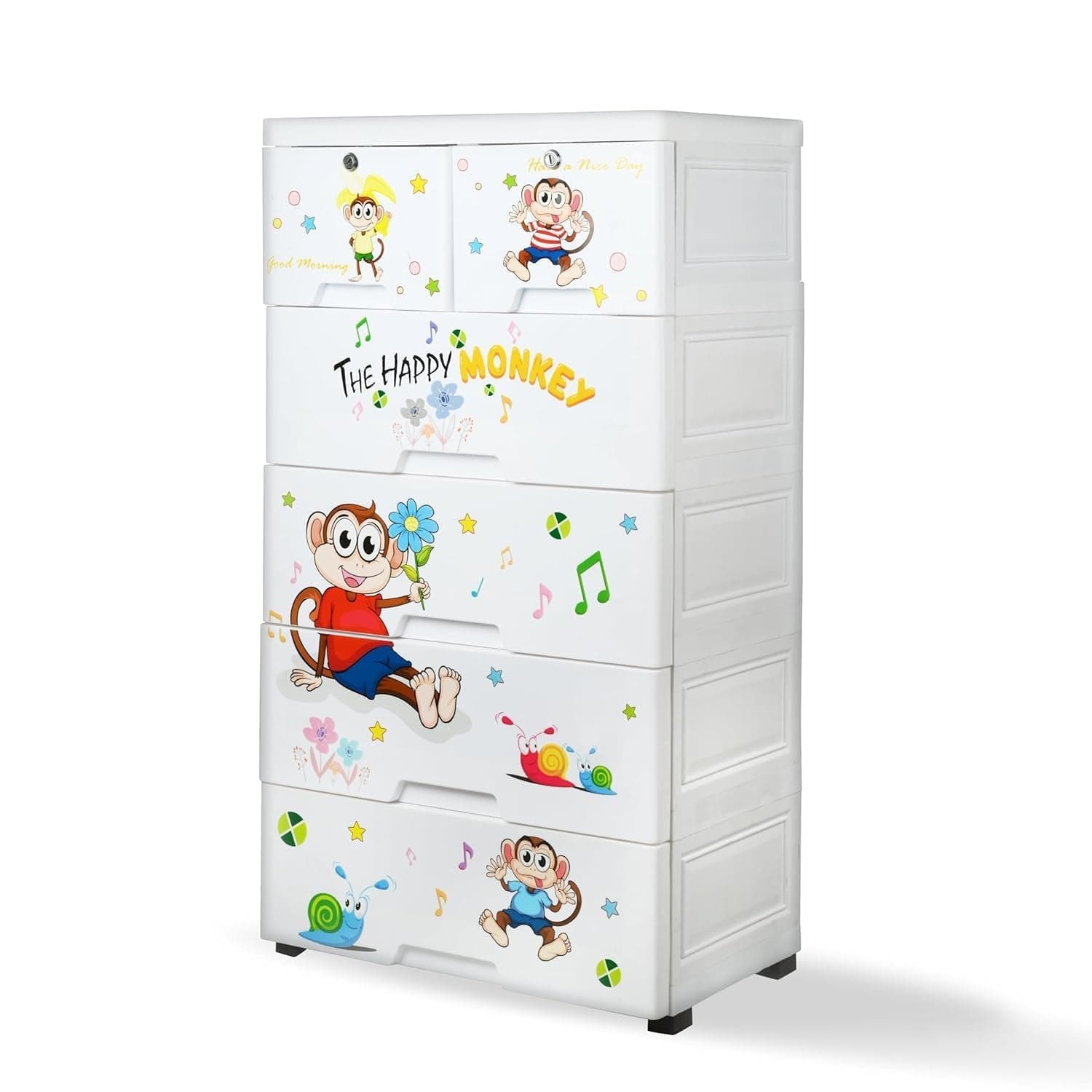 Kid's Plastic Chest of 6 Drawers, Multi-Purpose Storage Organizer/Wardrobe for Kids thumbnail 6