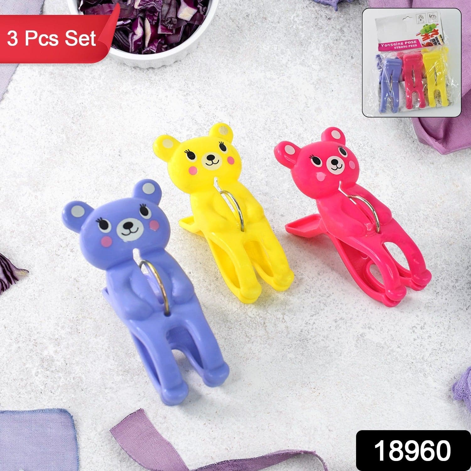 Towel Clip Windproof Plastic Towel Clips (3 Pcs Set) thumbnail 2