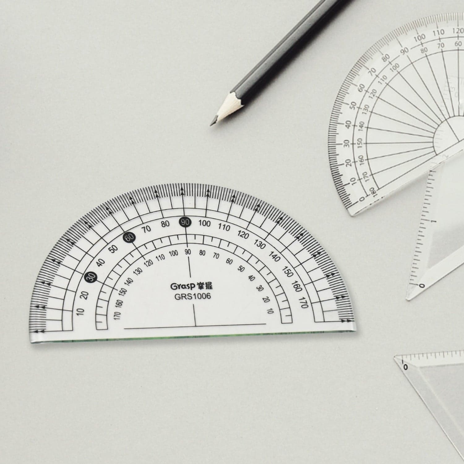4-Piece Geometry Set, Triangle Ruler Protractor Straight Ruler thumbnail 6