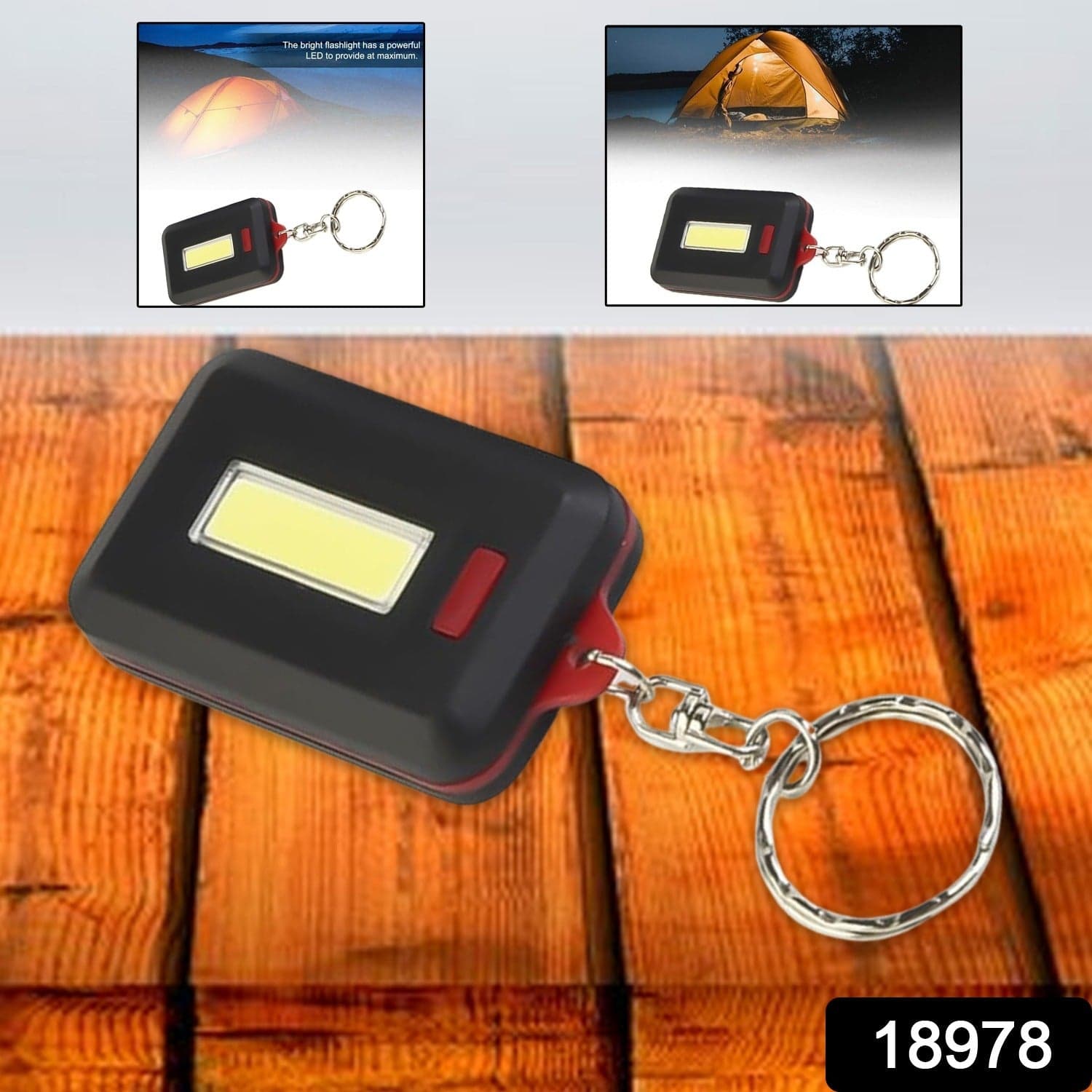 LED Keychain COB Light with Hook & Loop thumbnail 2