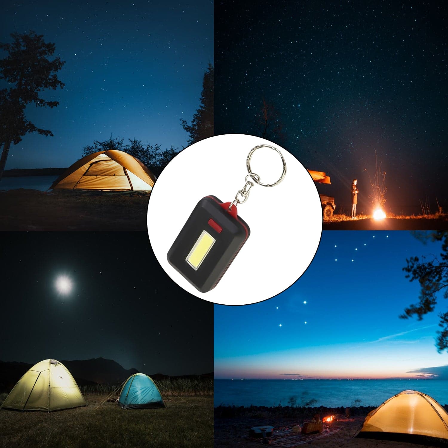 LED Keychain COB Light with Hook & Loop thumbnail 3