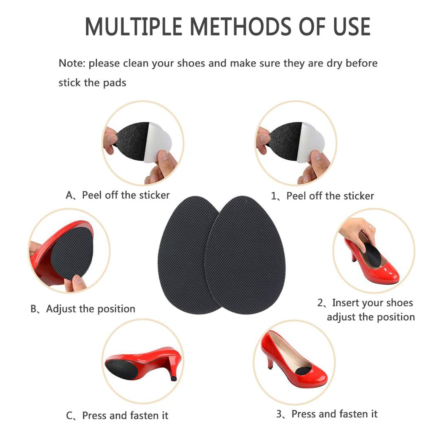 Self Adhesive Anti Slip Grip Sticker For Shoes, Sandals, Heels (1 Pc) thumbnail 4