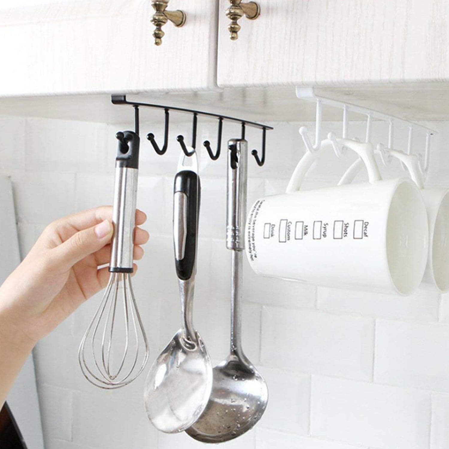 Metal Multifunctional Cabinet Storage Organize 6 Hook Rack For Hanging (1 Pc / Big) thumbnail 3