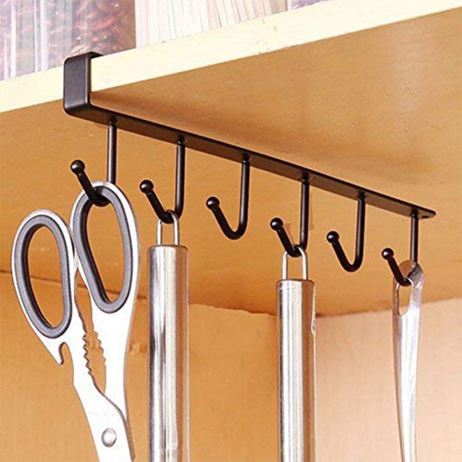 Metal Multifunctional Cabinet Storage Organize 6 Hook Rack For Hanging (1 Pc / Big) thumbnail 4