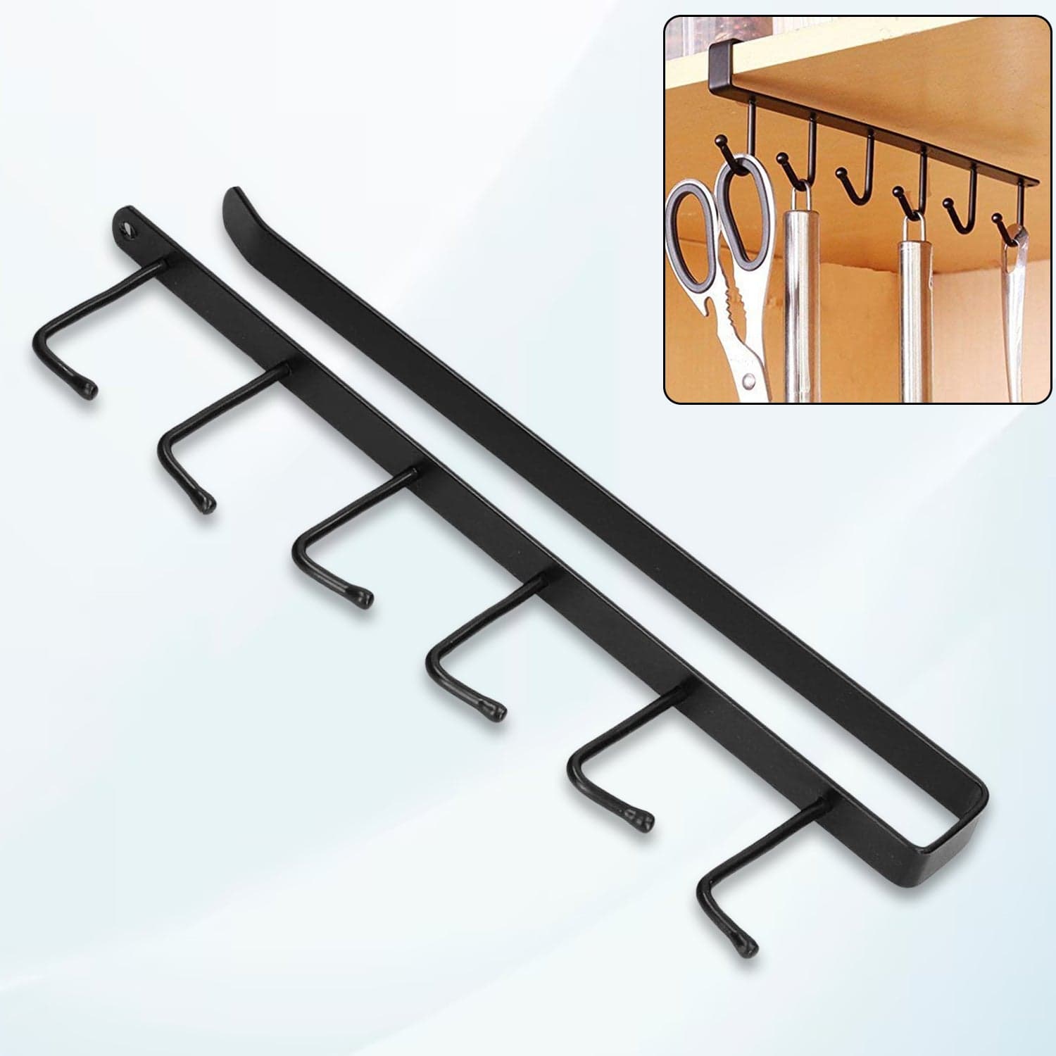 Metal Multifunctional Cabinet Storage Organize 6 Hook Rack For Hanging (1 Pc / Big) thumbnail 6