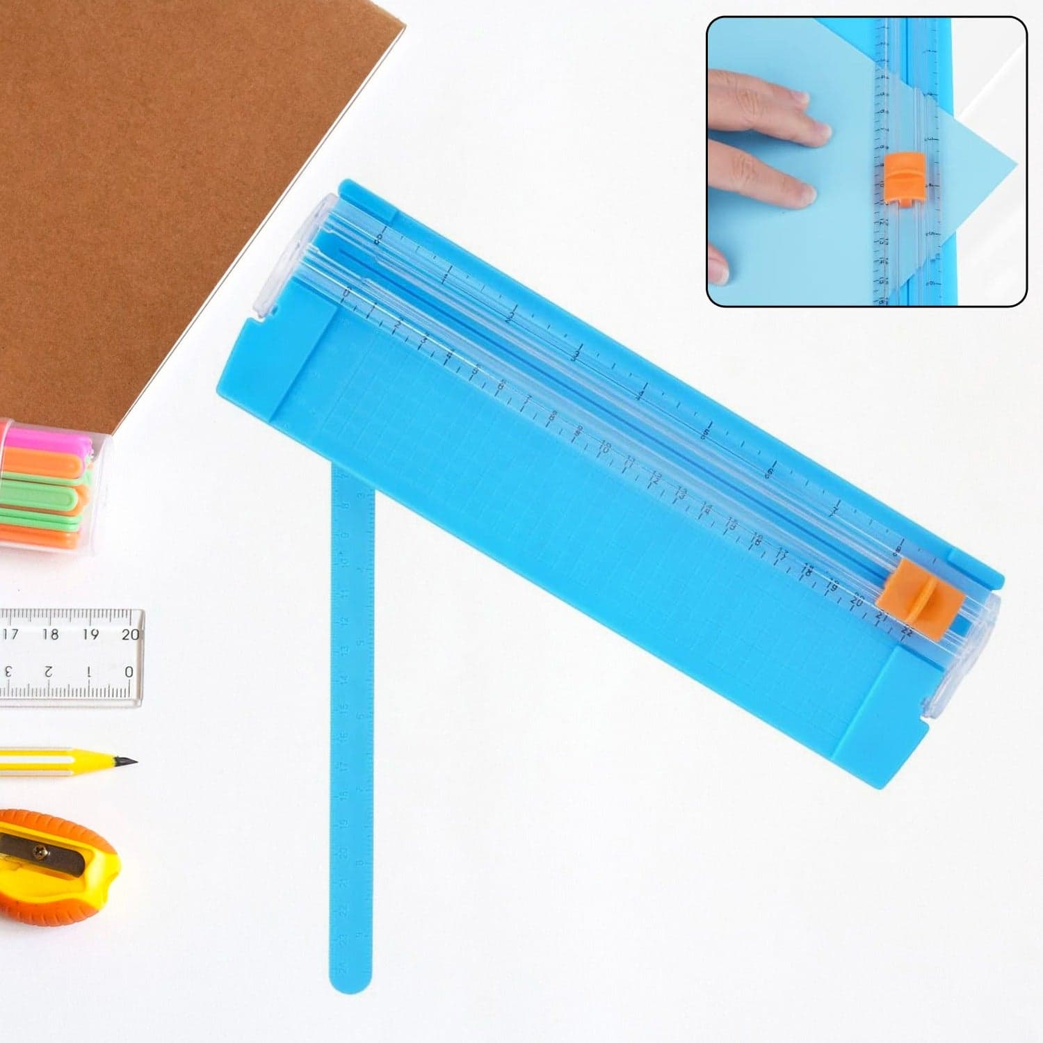 Paper Cutter, A5 Mini Paper Cutter, Portable Paper Cutting Machine (1 Pc / Mix Color) thumbnail 3