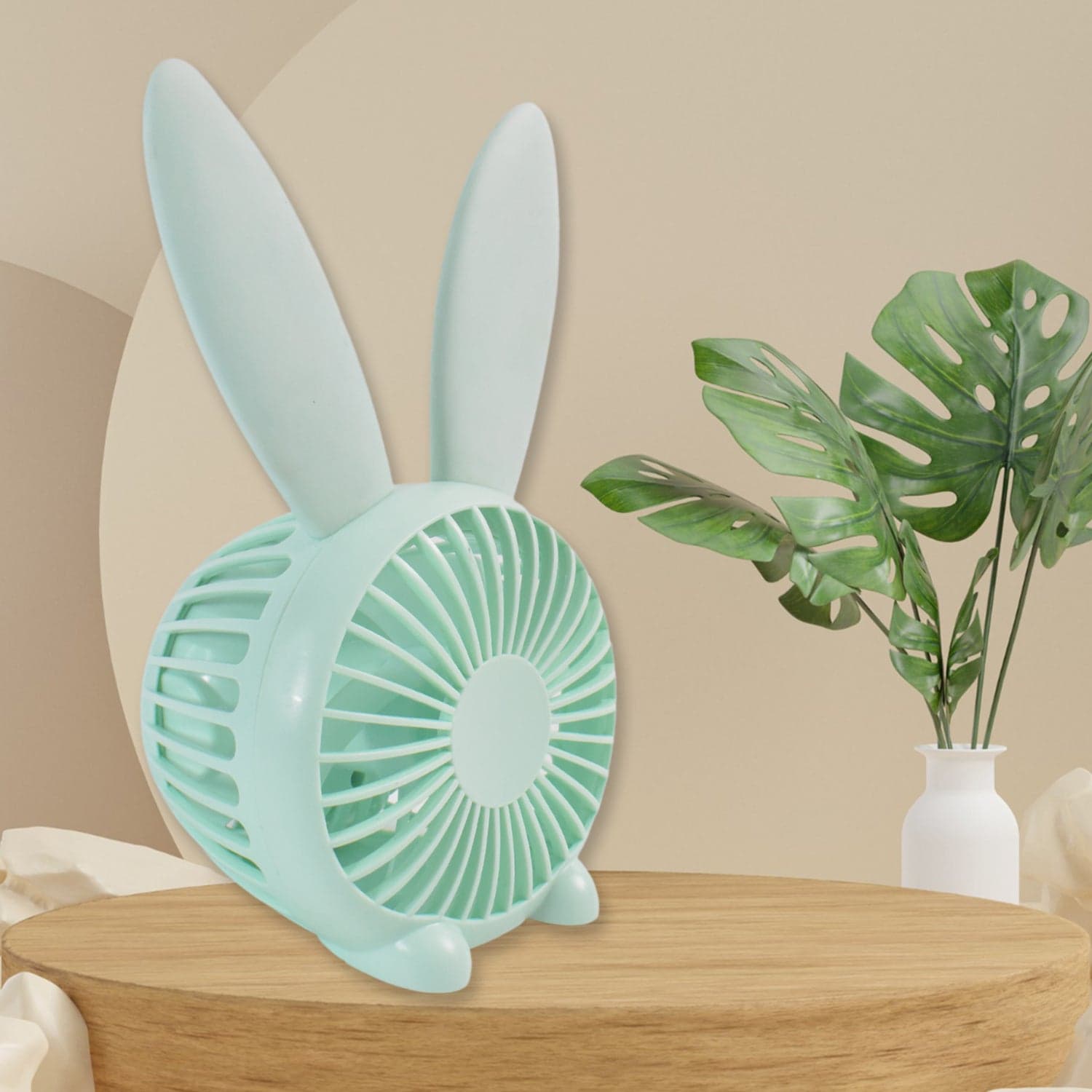 Cute Rabbit USB Desk Fan for Kids & Camping (1 Pc, Plastic, Mist Air) thumbnail 4
