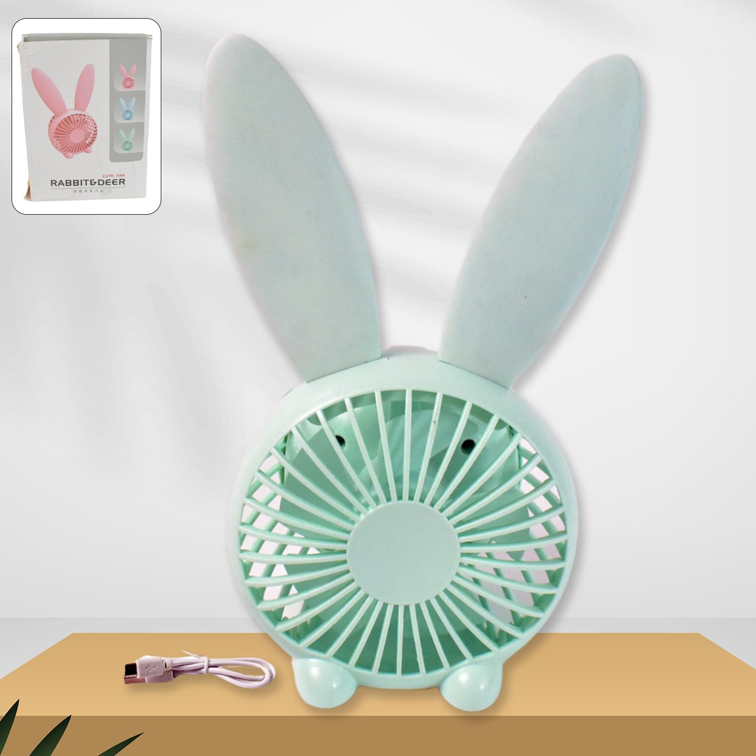 Cute Rabbit USB Desk Fan for Kids & Camping (1 Pc, Plastic, Mist Air) thumbnail 5