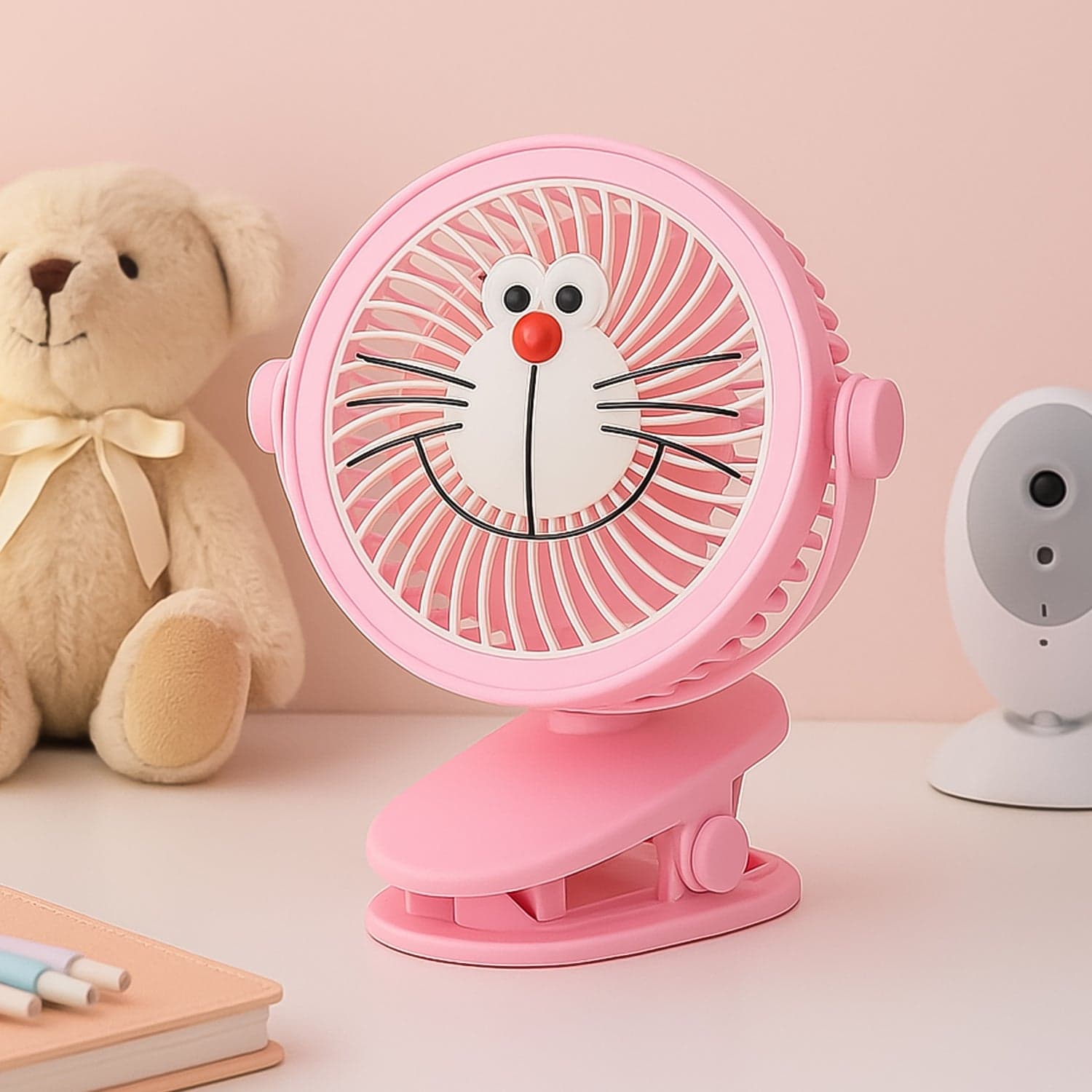 USB Portable Mini Desk Fan with Light thumbnail 1