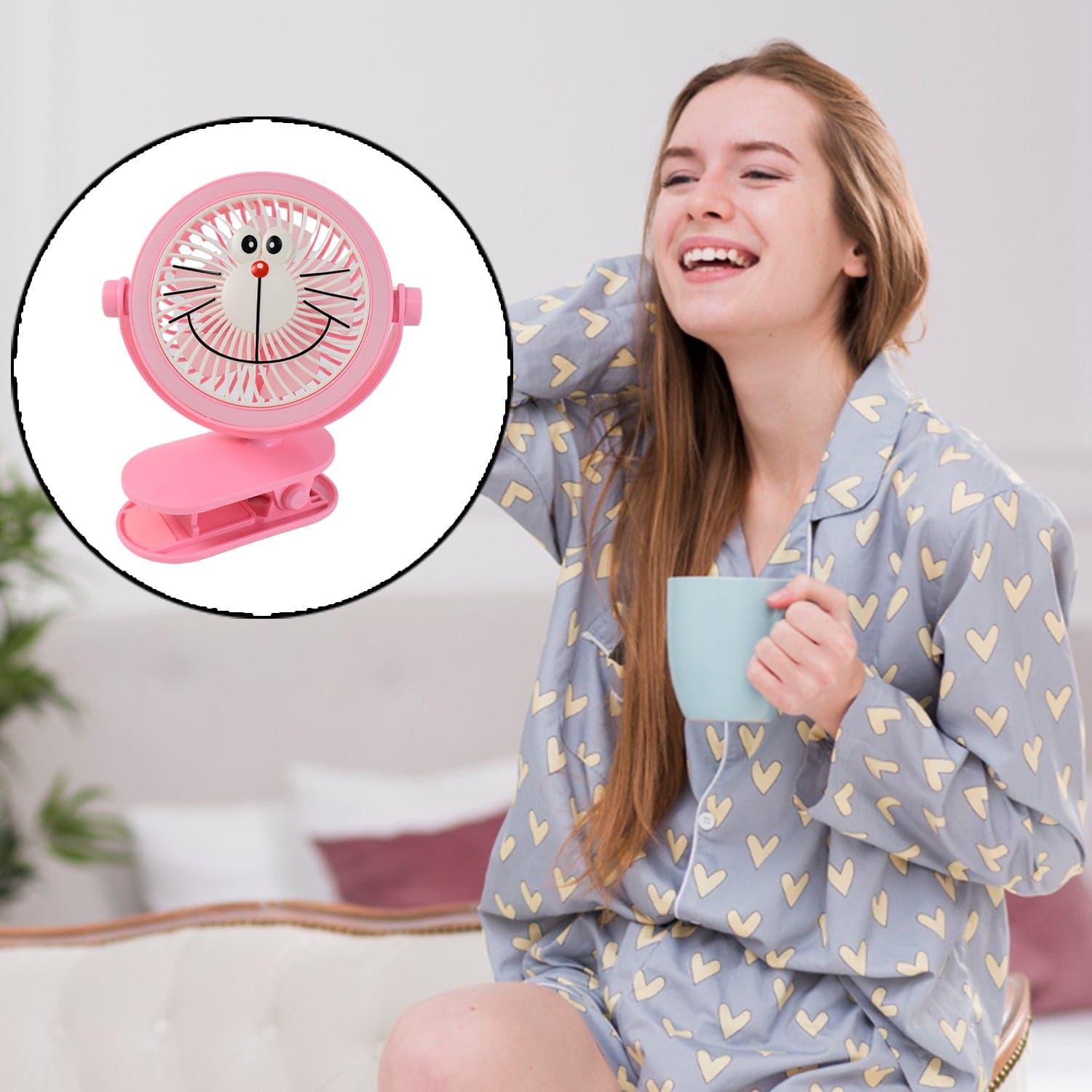 USB Portable Mini Desk Fan with Light thumbnail 6