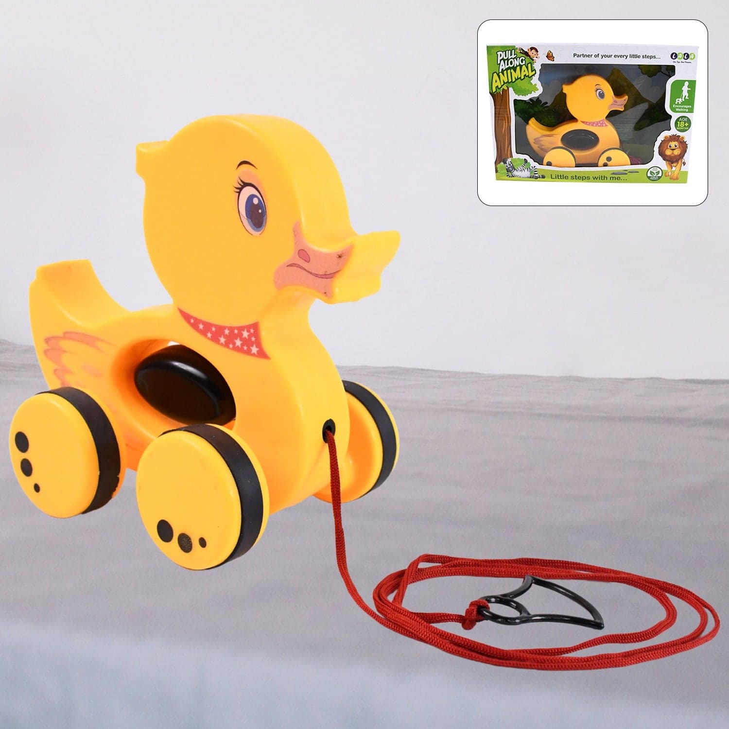 Pull Along Toy with Attractive Design, Developmental Toy for 1-Year-Old Girl Boy (Duck) thumbnail 1