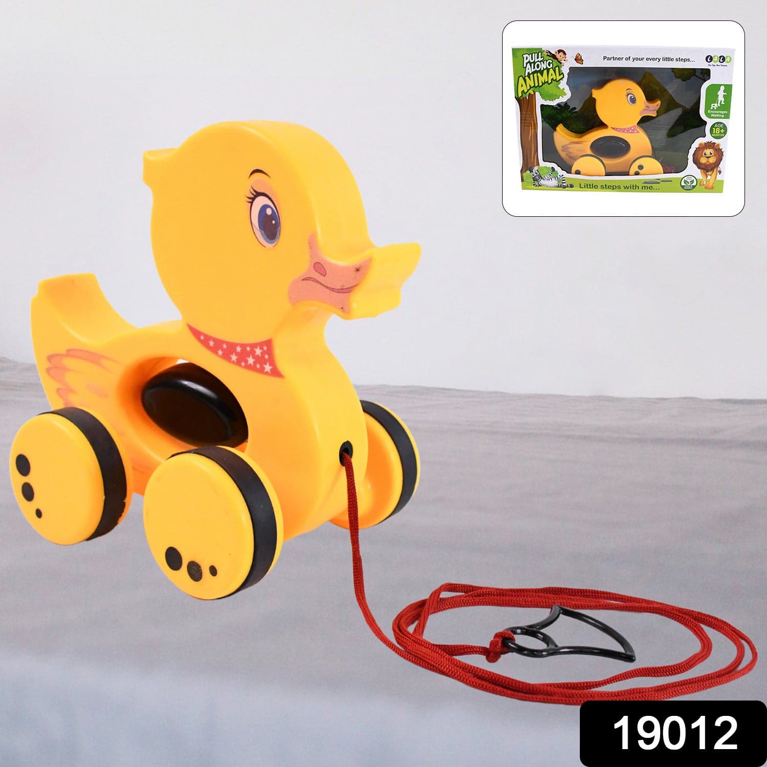 Pull Along Toy with Attractive Design, Developmental Toy for 1-Year-Old Girl Boy (Duck) thumbnail 2