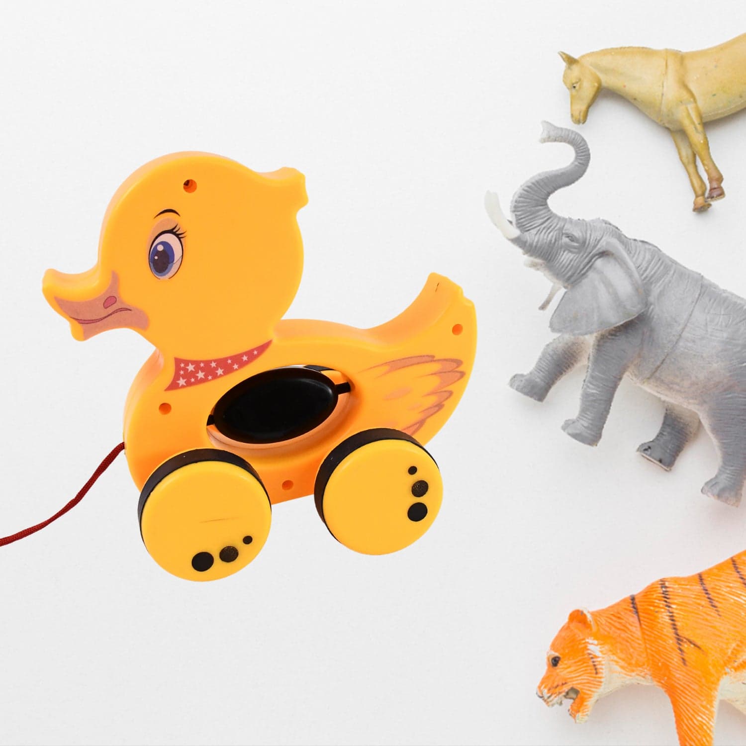 Pull Along Toy with Attractive Design, Developmental Toy for 1-Year-Old Girl Boy (Duck) thumbnail 4