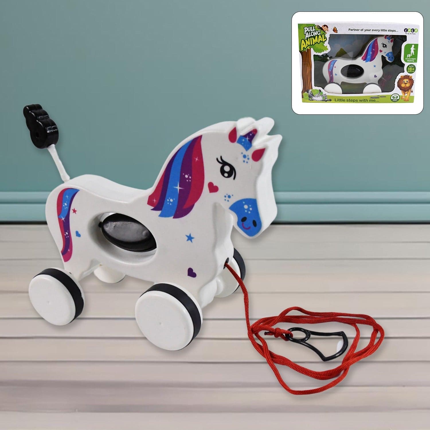 Pull Along Toy Unicorn | Pull String Toys for Babies thumbnail 1