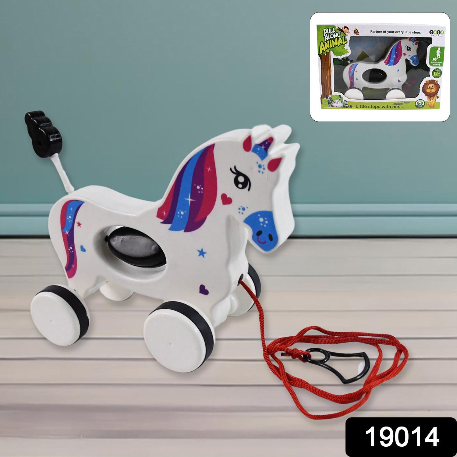 Pull Along Toy Unicorn | Pull String Toys for Babies thumbnail 2