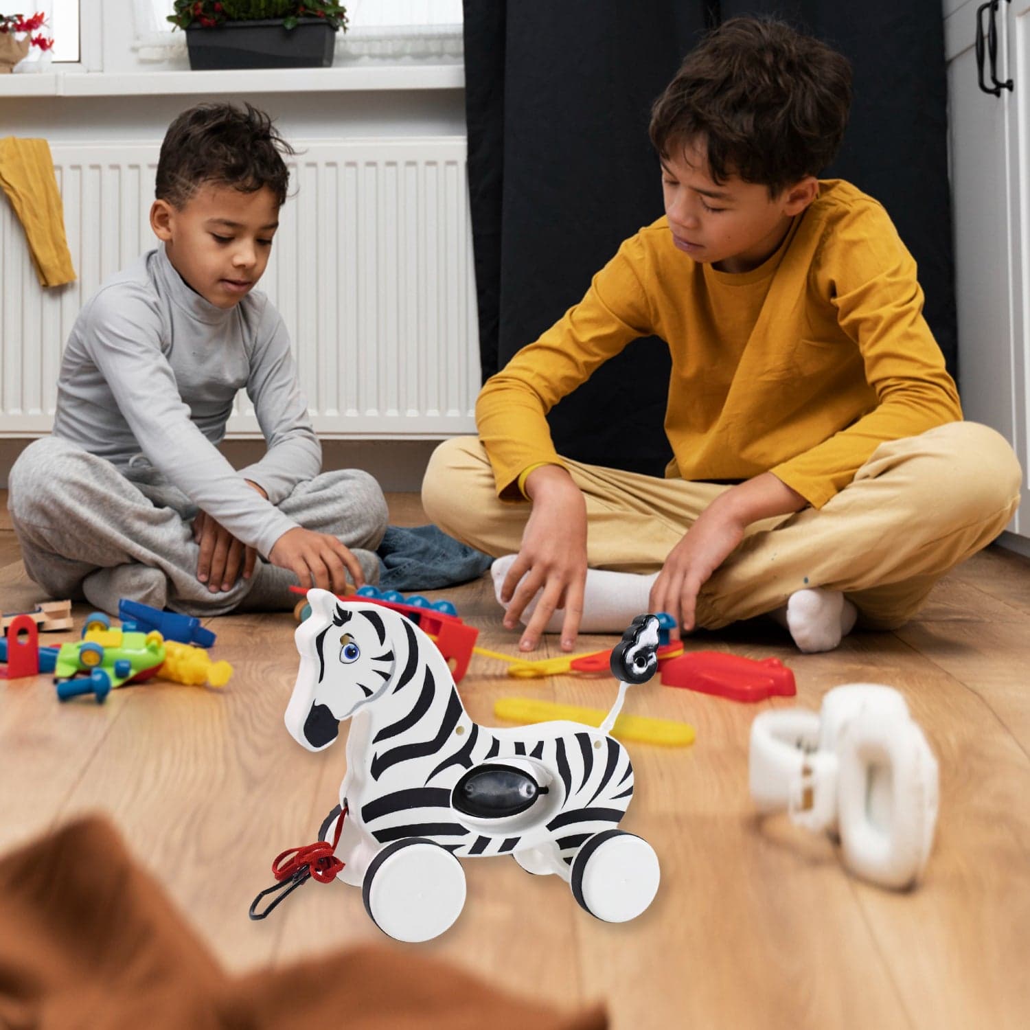 Zebra Pull Along Toy Baby Early Walking Pull Toy Rope Toy for Babies Walking Toy thumbnail 4
