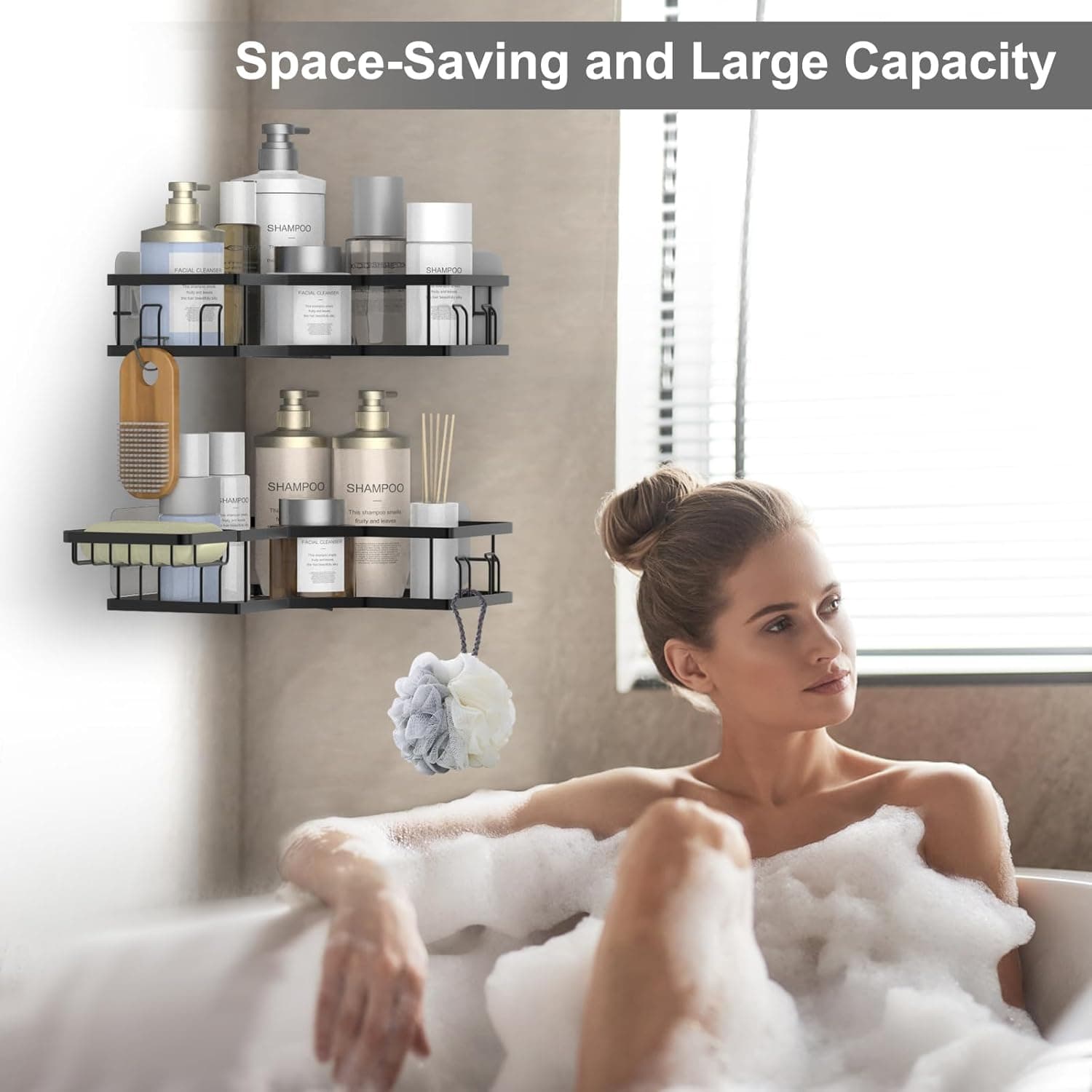 Iron Coating Self-Adhesive Corner Shelf Organizer (2 Pc) thumbnail 4