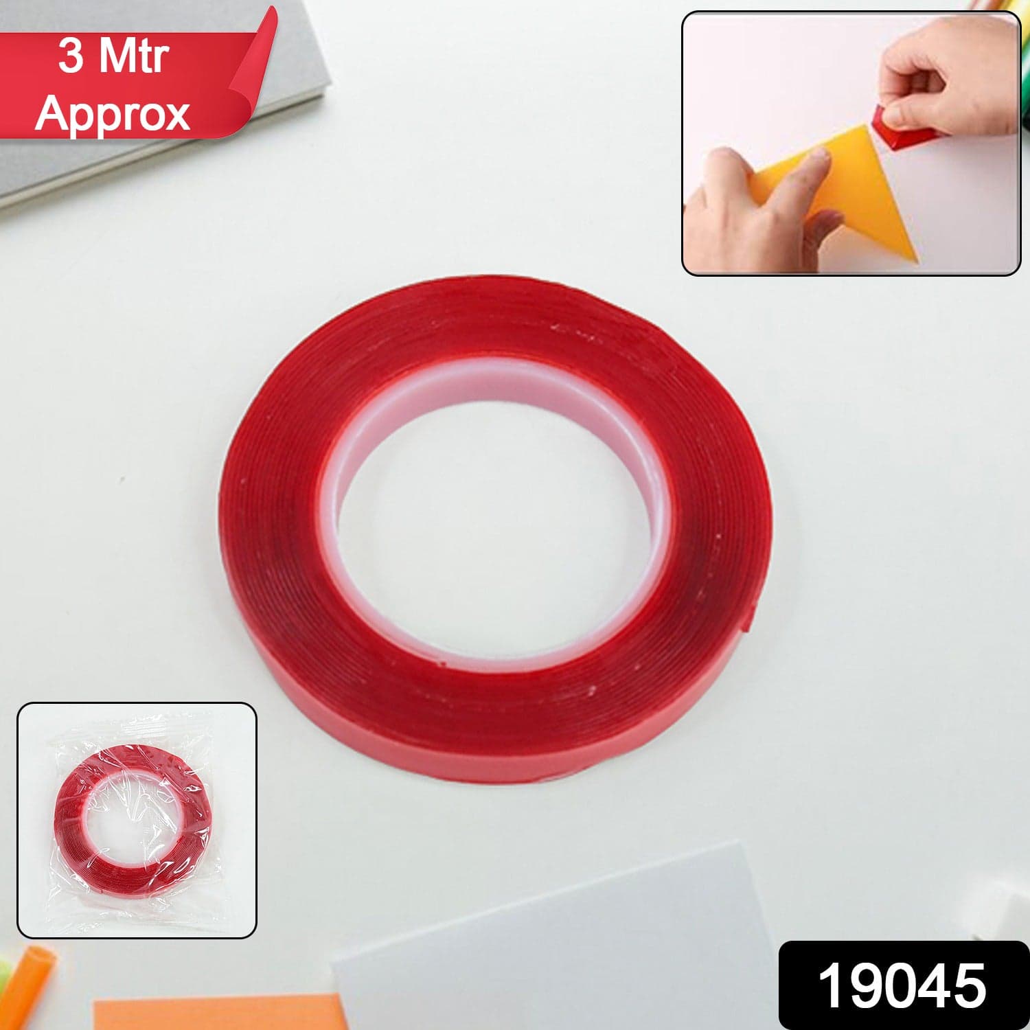 Heavy Duty Transparent Acrylic Foam Mounting Tape (3 Mtr Approx / 1 Pc) thumbnail 2