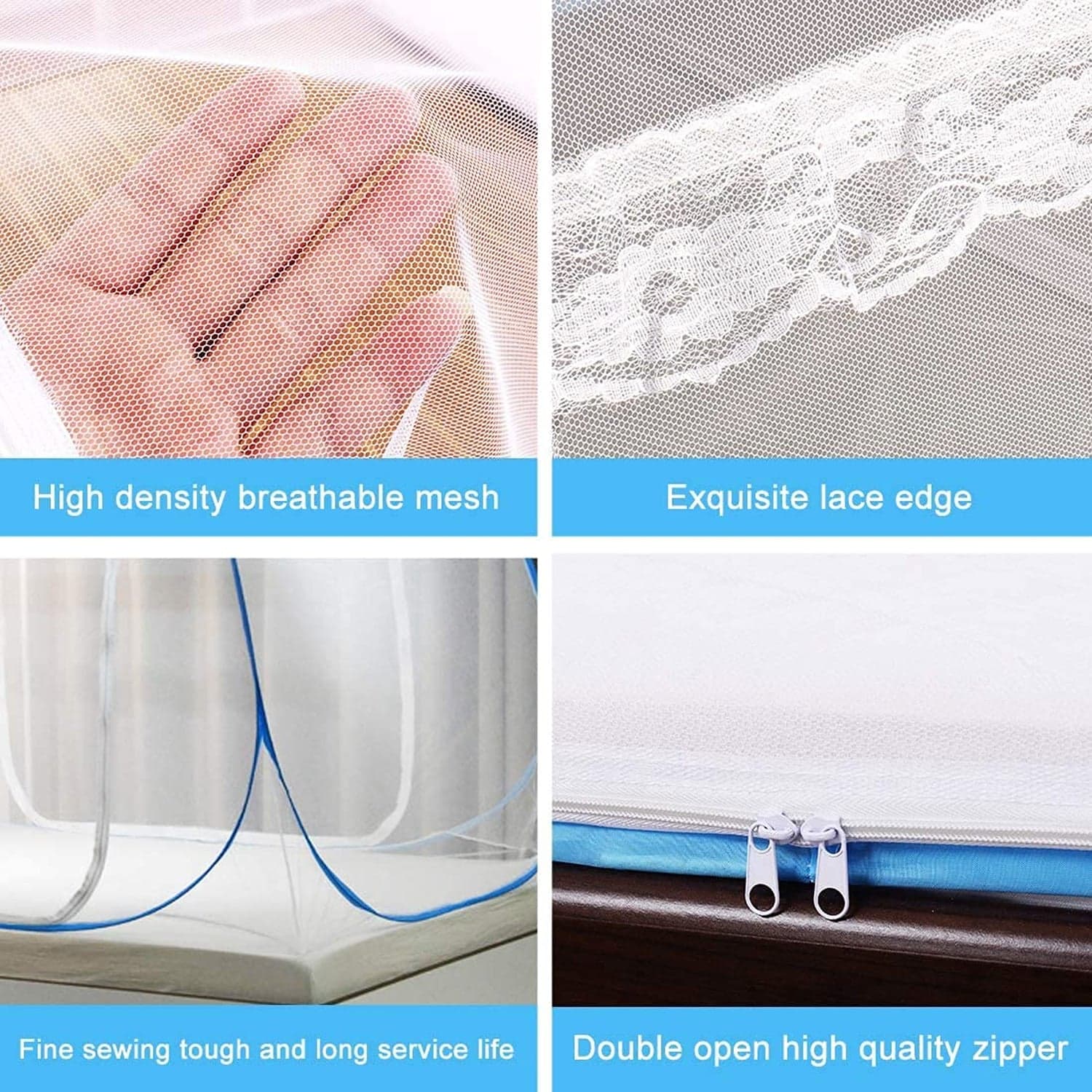 Premium Polyester Foldable Mosquito Net Tent (100 Cm Long / 1 Pc) thumbnail 8
