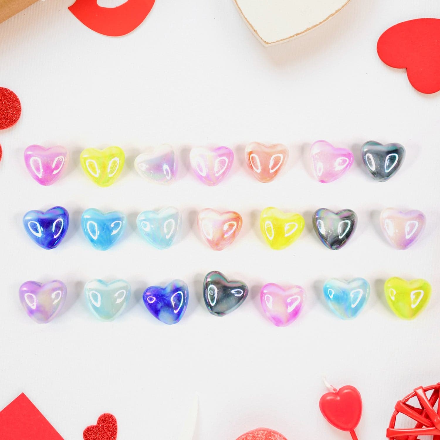 Heart Shaped Crystal Gem 24 Pc thumbnail 3