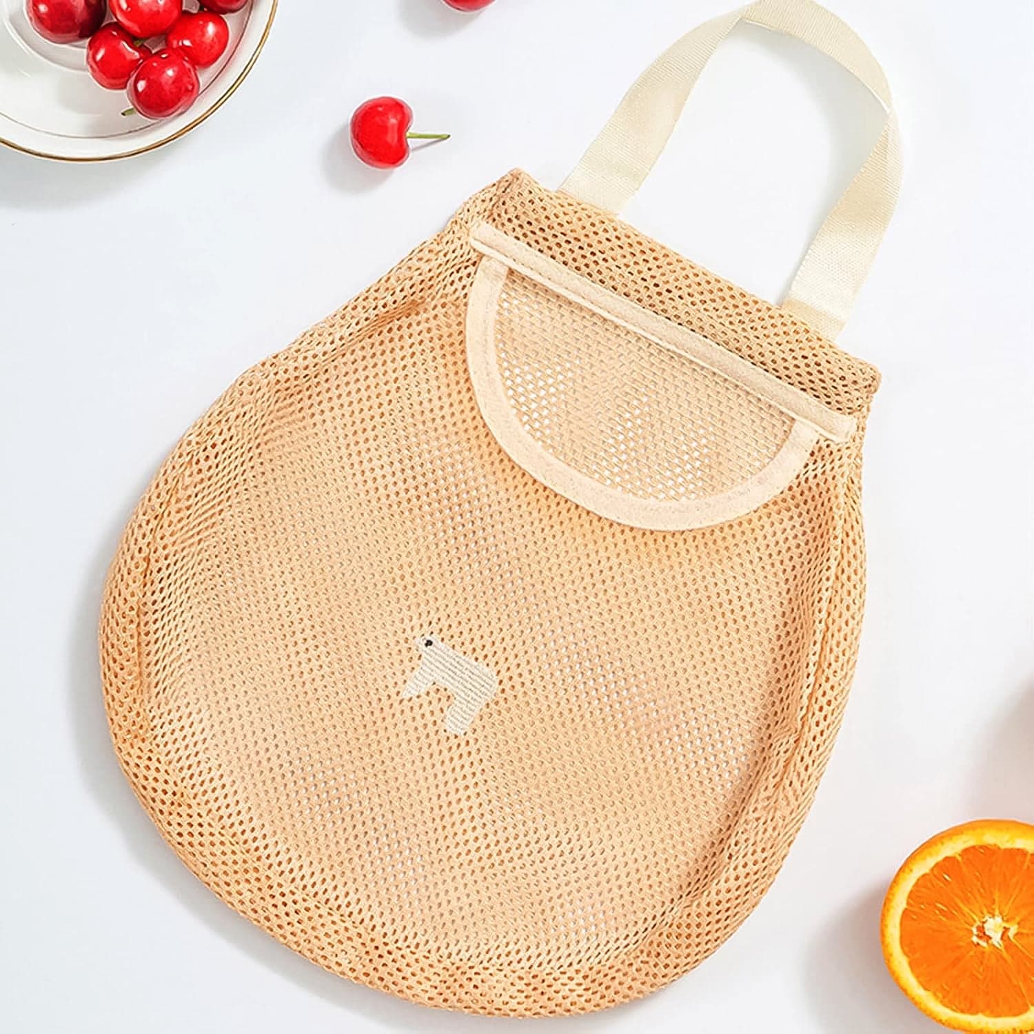 Reusable Mesh Grocery Bag With Handle 1 Pc thumbnail 3