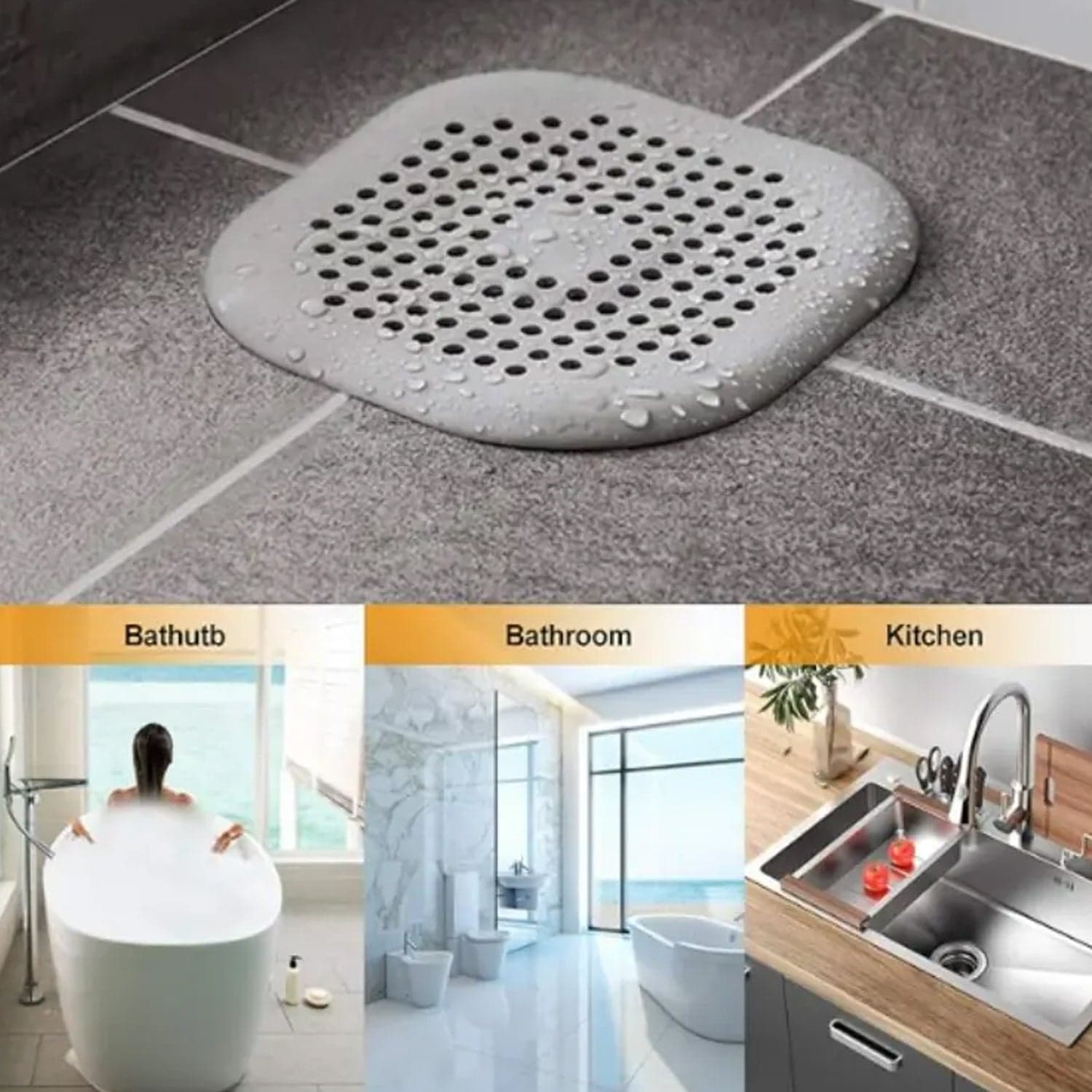 Flexible Silicone Drain Cover Strainer 1 Pc thumbnail 2