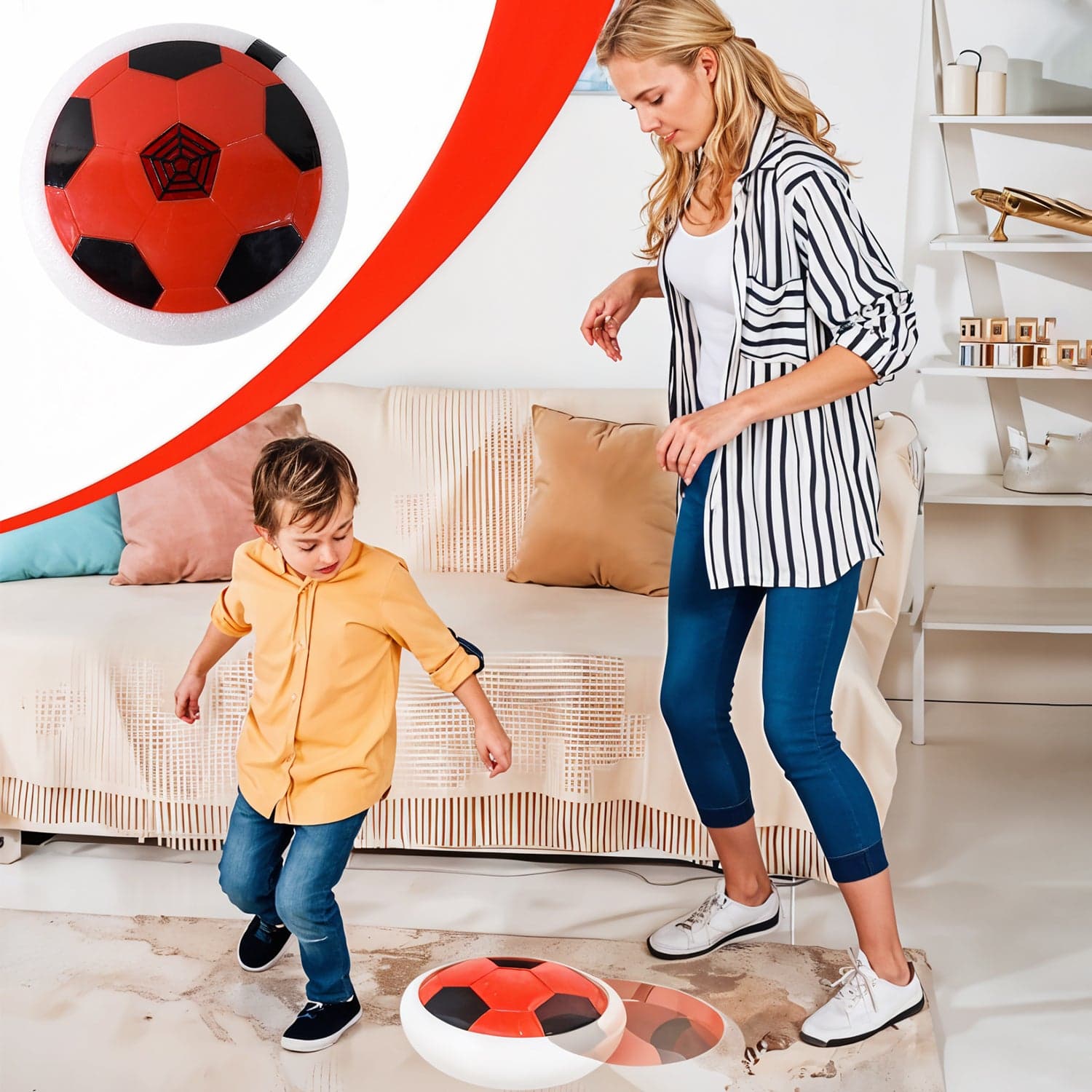 Hover Soccer Ball Toy With Foam Bumper thumbnail 3
