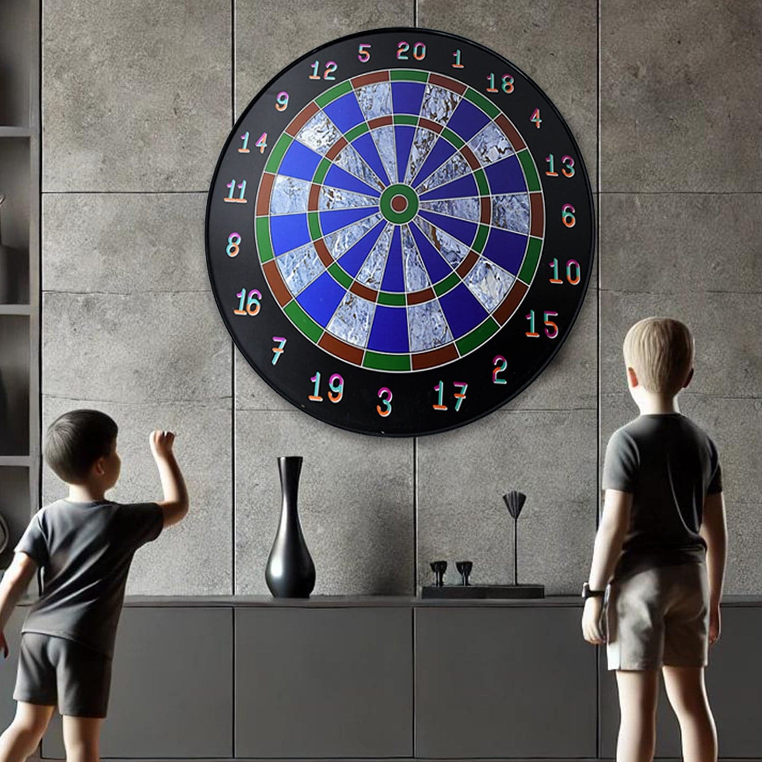 Magnetic Dart Board Game Set With 6 Soft Tip Darts thumbnail 6