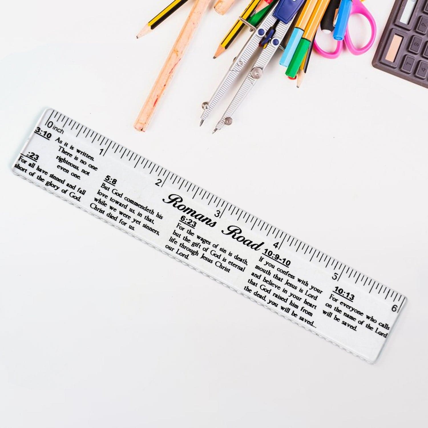 Romans Road Scripture Printed Plastic Ruler 6 Inch thumbnail 2