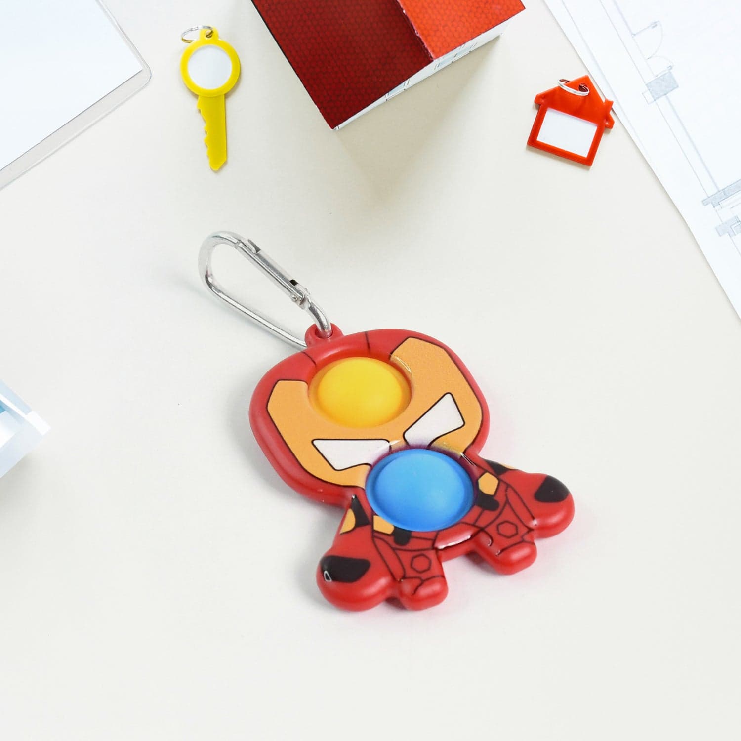 Themed Iron Man Shape Keychain Pop It Toy 1 Pc thumbnail 3