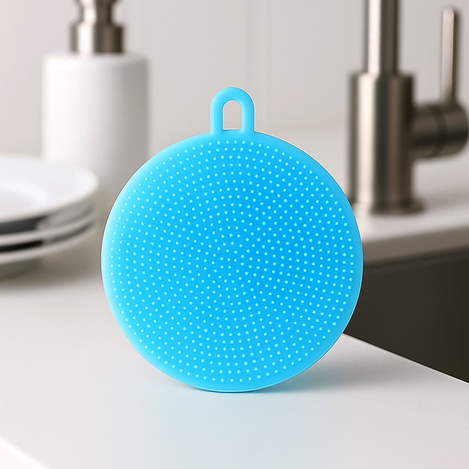 19170 Sky Blue Silicone Dish Scrubber thumbnail 2