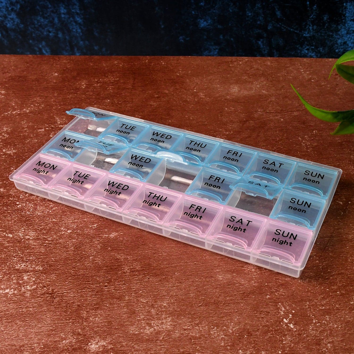 Weekly Pill Organizer Box With 21 Compartments thumbnail 2
