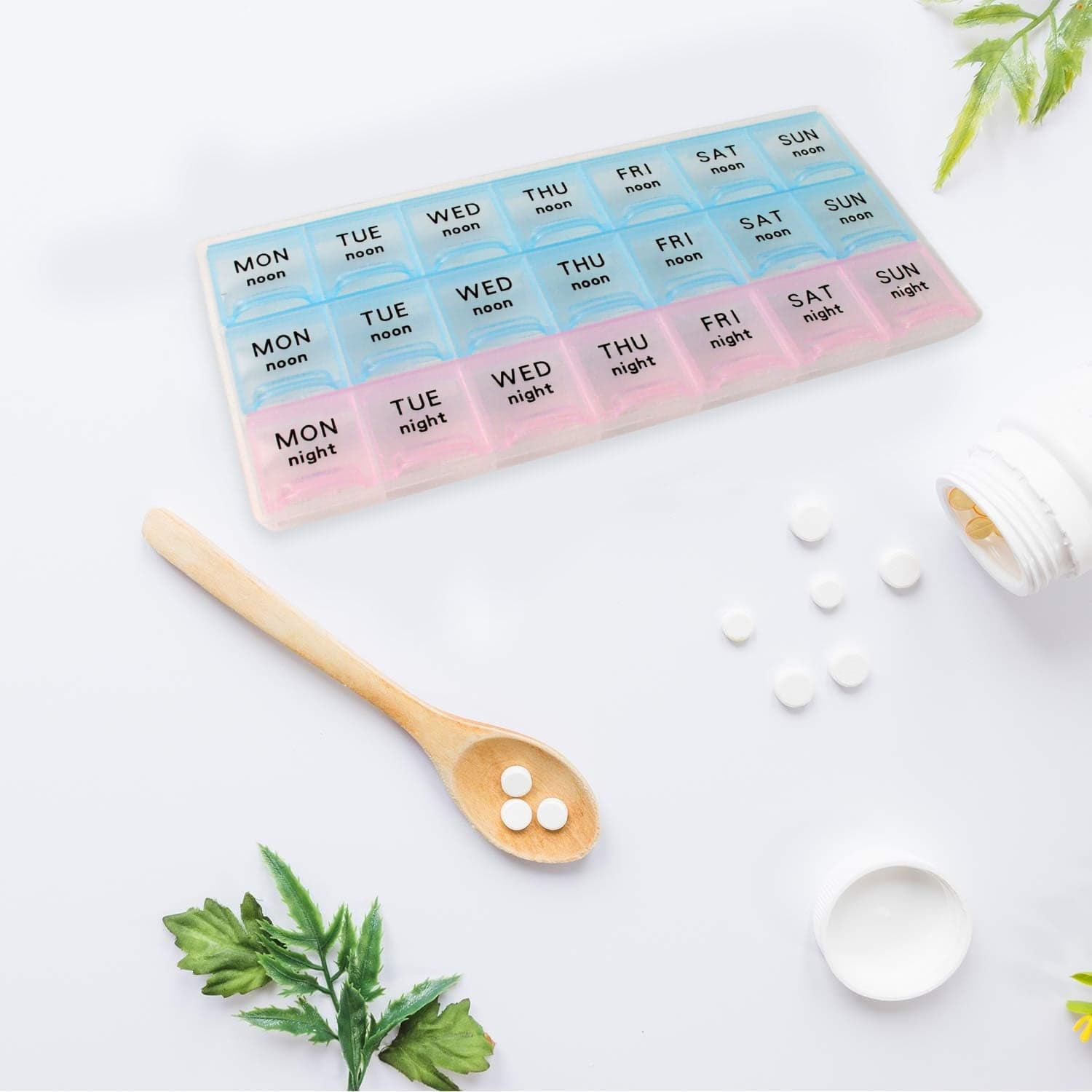 Weekly Pill Organizer Box With 21 Compartments thumbnail 3
