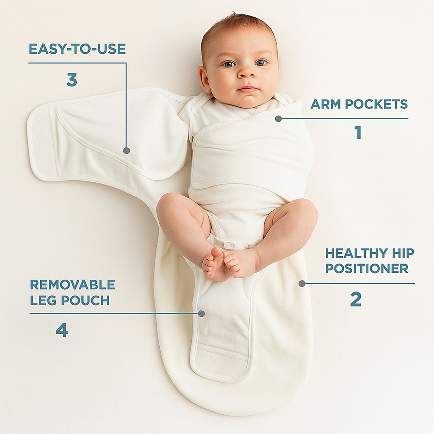 Soft Cotton Adj Baby Swaddle Wrap thumbnail 6