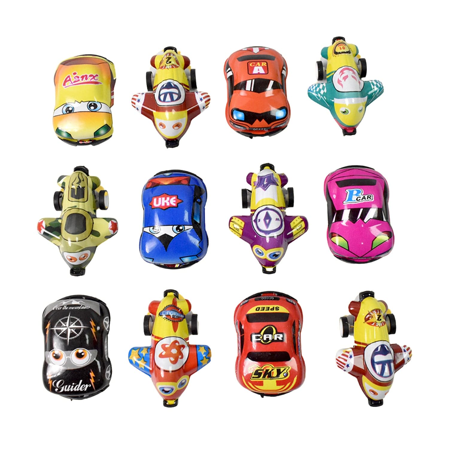 Mini Pull Back Car & Aeroplane PVC Plastic Pull Back Car Cartoon Toys (12 Pcs Set) thumbnail 5