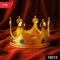 Golden Royal Crown With Colored Gems 1 Pc