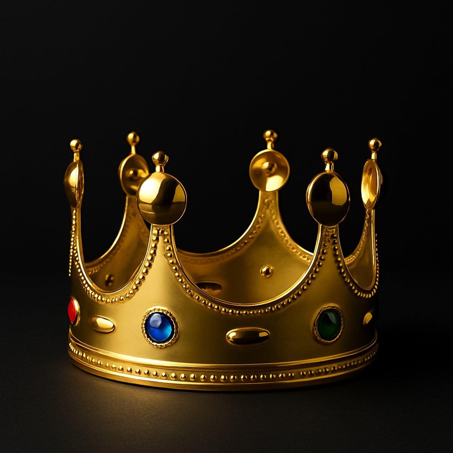 Golden Royal Crown With Colored Gems 1 Pc thumbnail 5