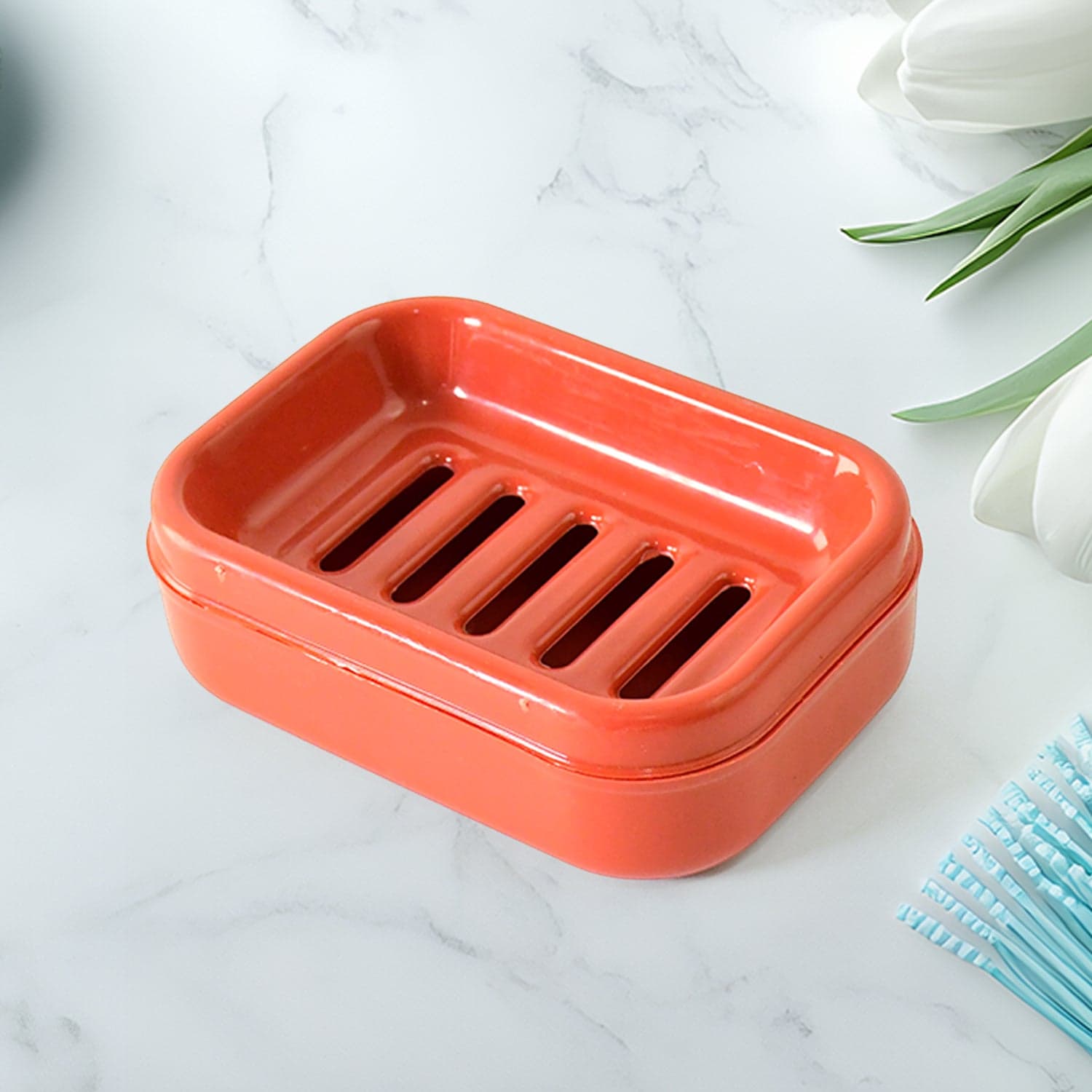 19214 Brick Red Plastic Soap Case 1Pc thumbnail 2