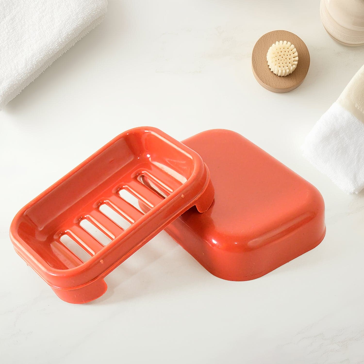 19214 Brick Red Plastic Soap Case 1Pc thumbnail 3