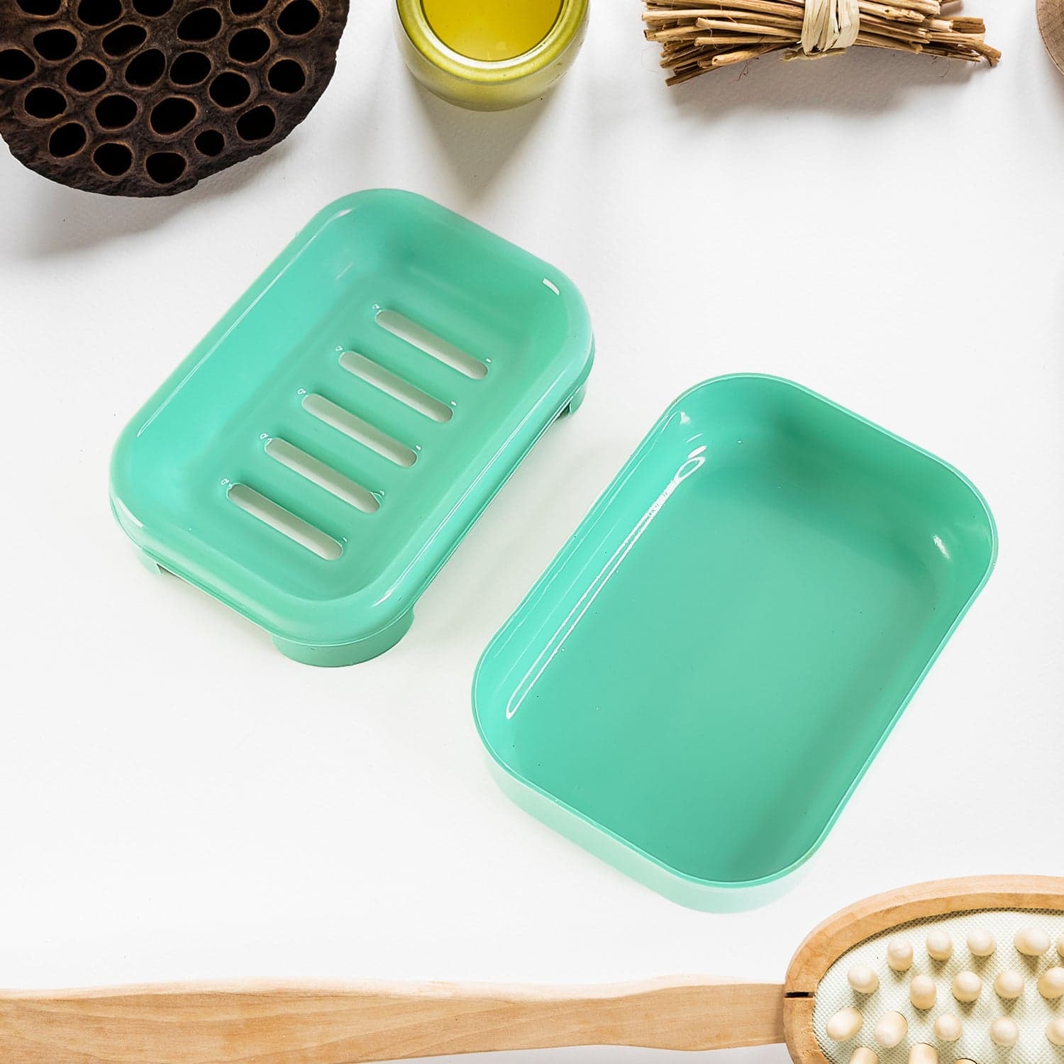 19215 Aqua Green Plastic Soap Case 1Pc thumbnail 2
