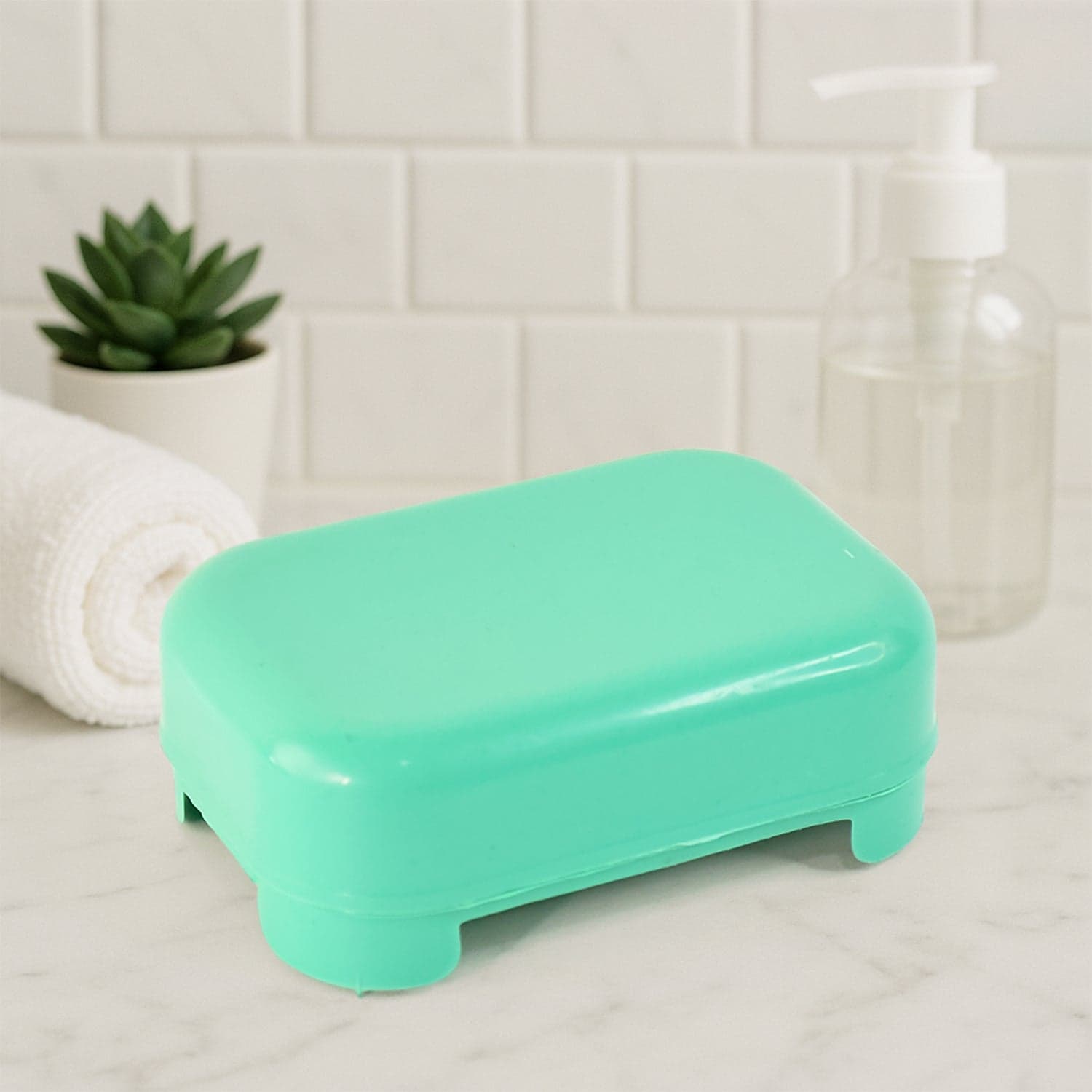 19215 Aqua Green Plastic Soap Case 1Pc thumbnail 3