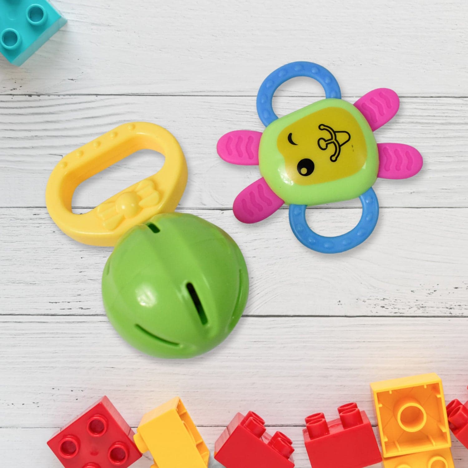 Kinder Rattles Classic Store Plastic Non-Toxic Shake and Grab Ball Baby Rattles & Teethers (8 Pcs Set) thumbnail 3